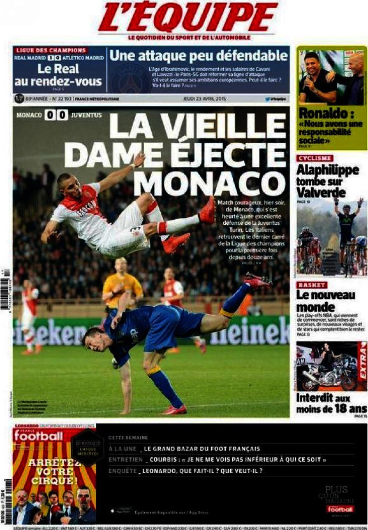 Ce scriu azi ziarele de sport din Europa (23 aprilie 2015)