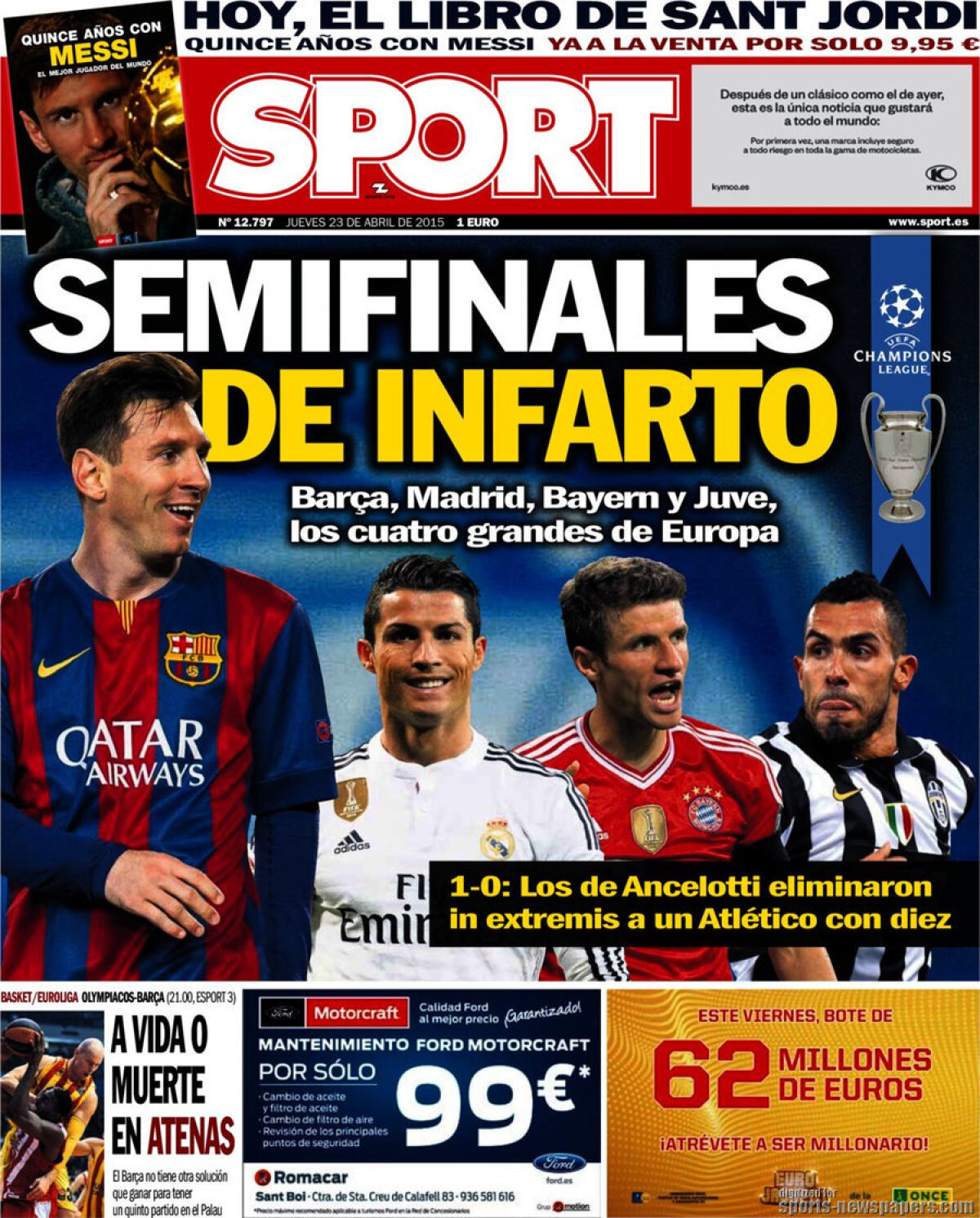 Ce scriu azi ziarele de sport din Europa (23 aprilie 2015)