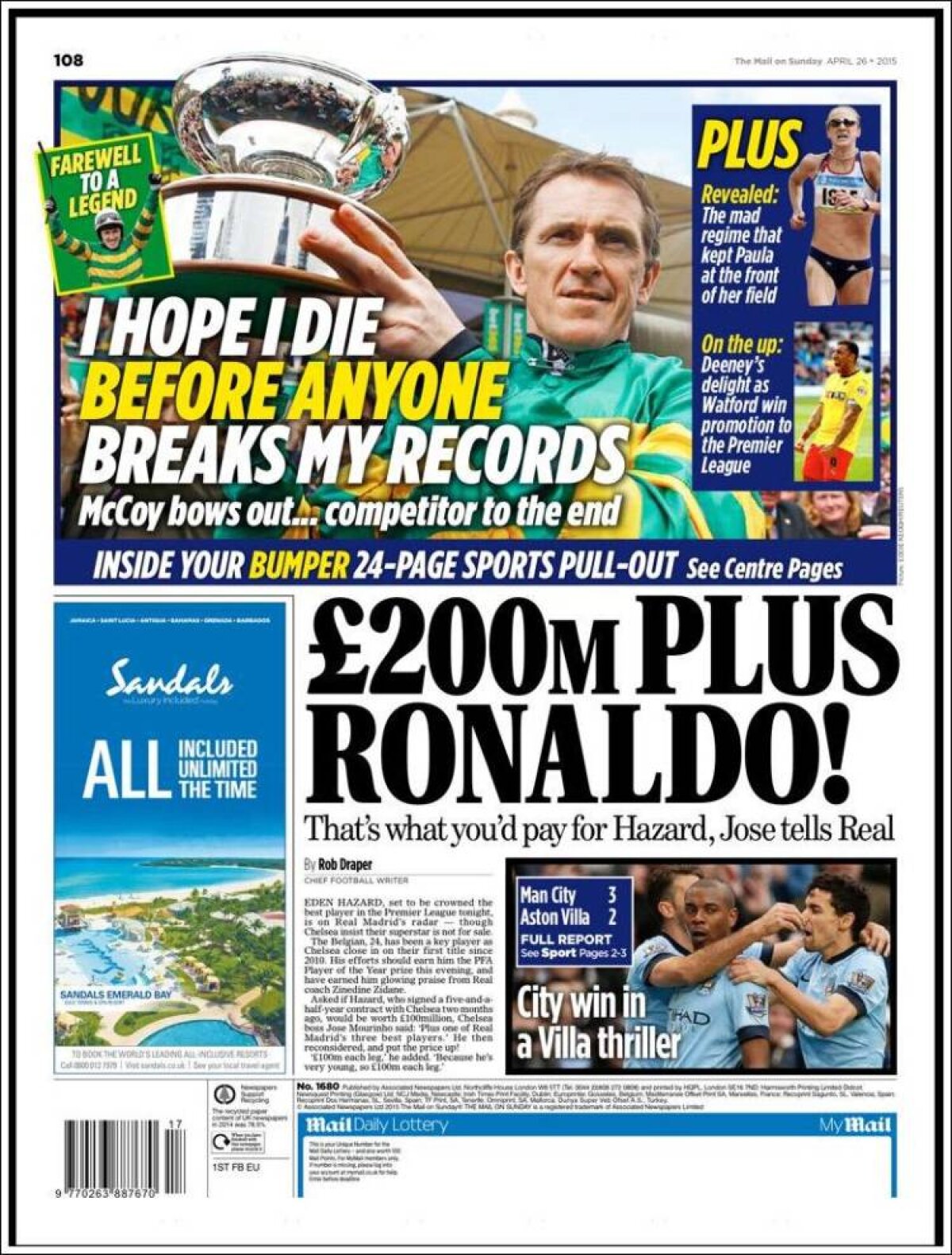 Ce scriu azi ziarele de sport din Europa (26 aprilie 2015)