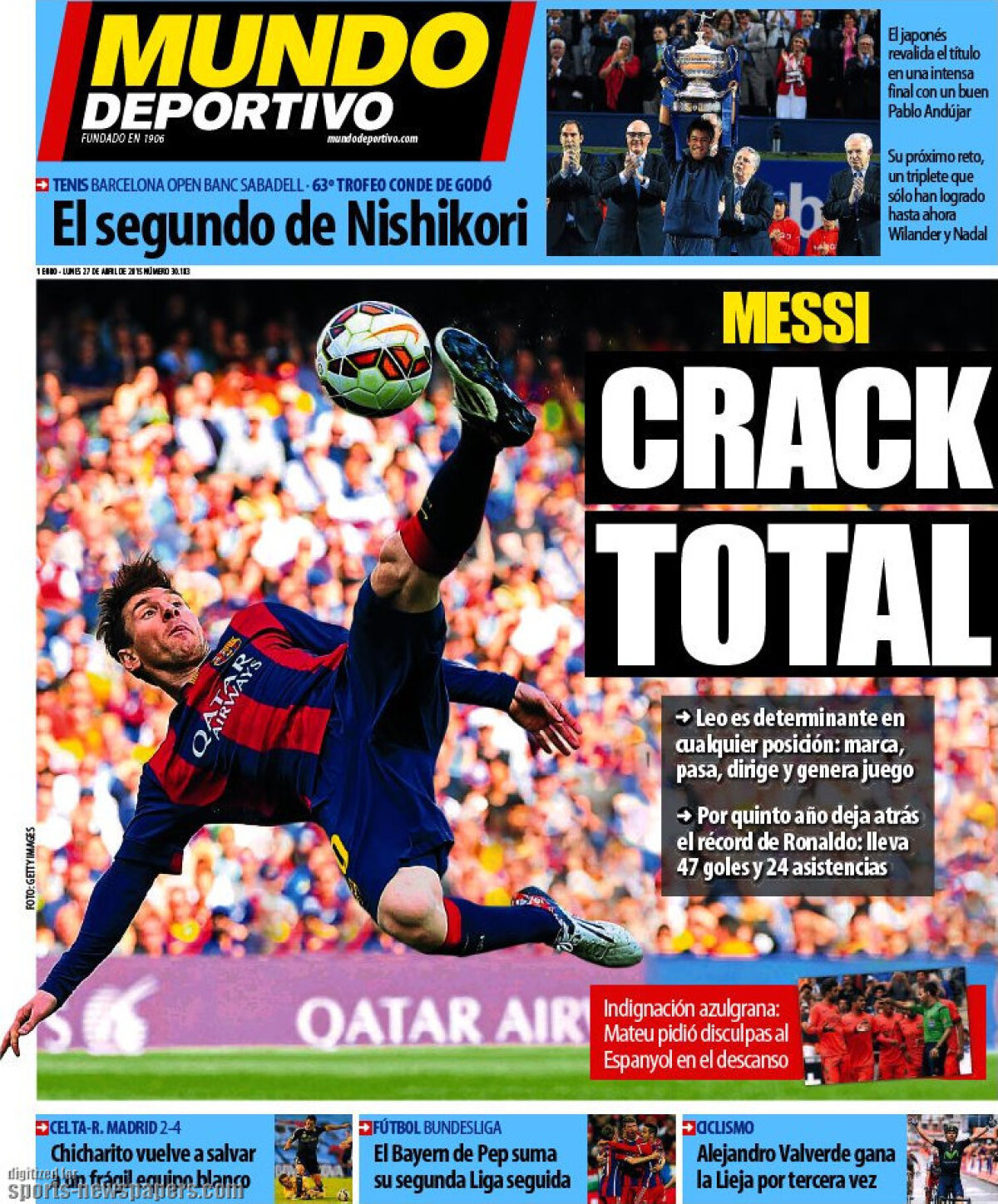 Ce scriu azi ziarele de sport din Europa (27 aprilie 2015)