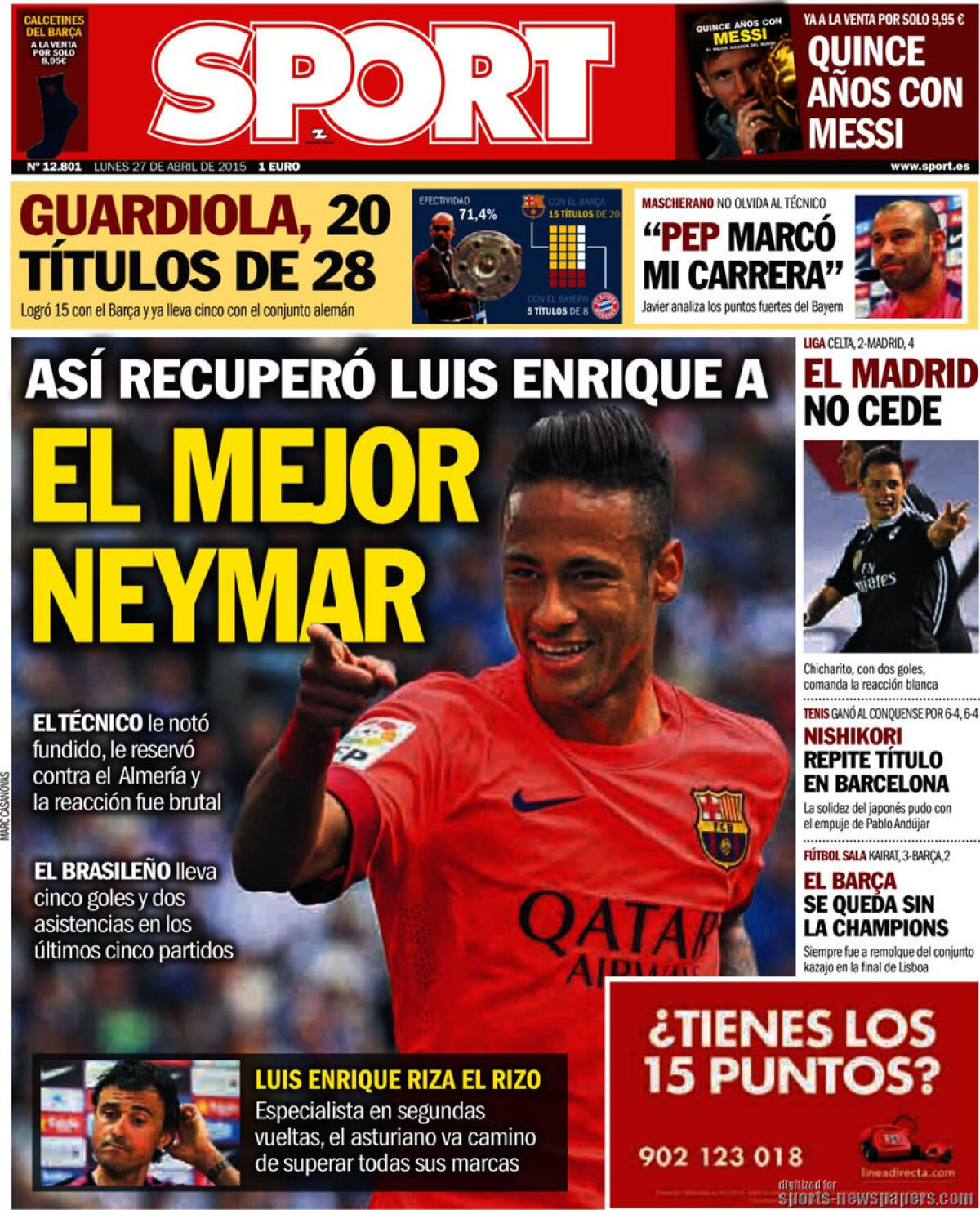 Ce scriu azi ziarele de sport din Europa (27 aprilie 2015)