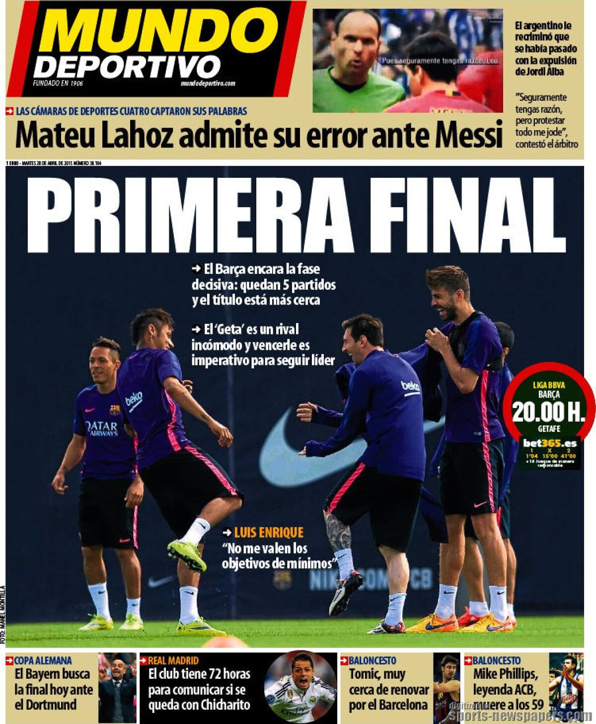 Ce scriu azi ziarele de sport din Europa (28 aprilie 2015)