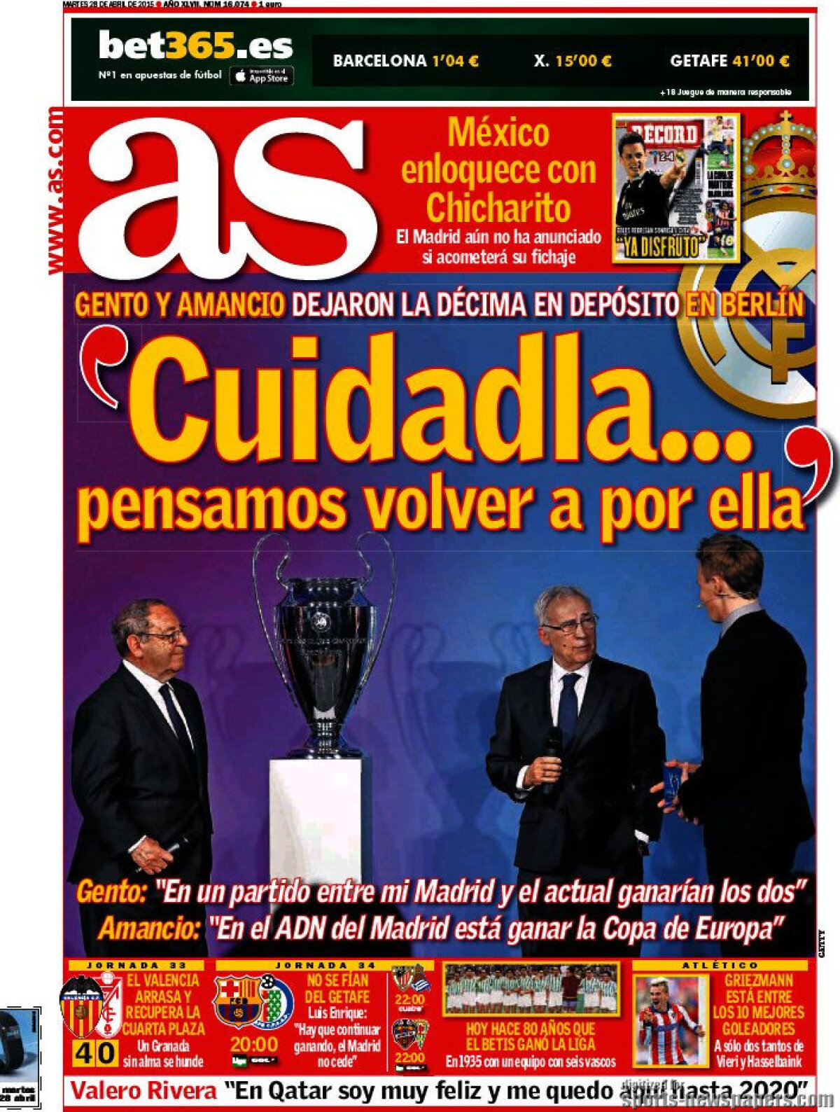 Ce scriu azi ziarele de sport din Europa (28 aprilie 2015)