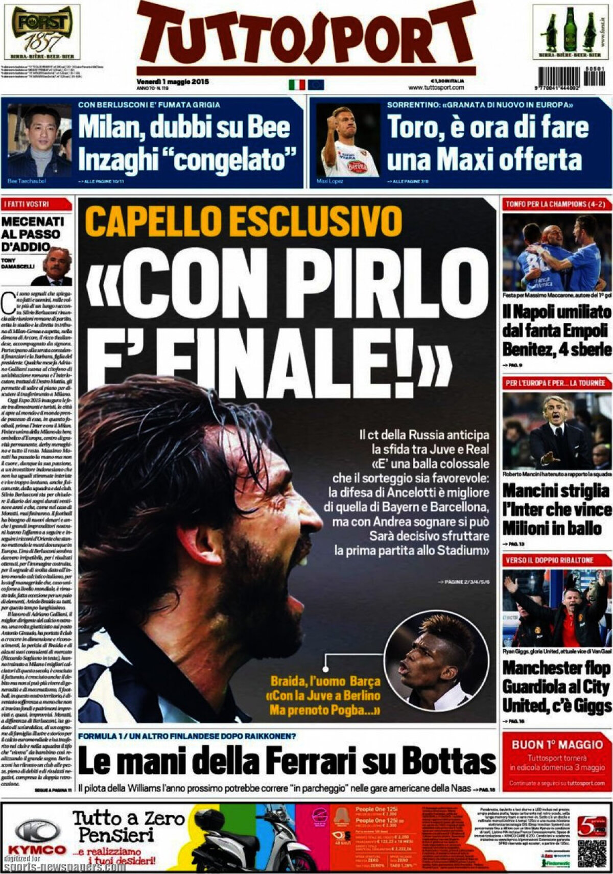 Ce scriu azi ziarele de sport din lume (1 mai 2015)