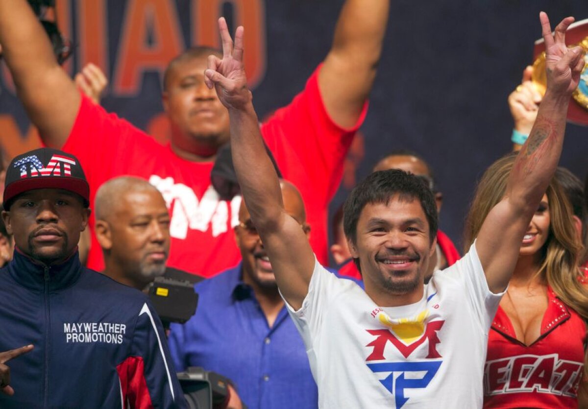 FOTO și VIDEO Lucian Bute, primit cu aplauze la cîntarul oficial dintre Pacquiao și Mayweather