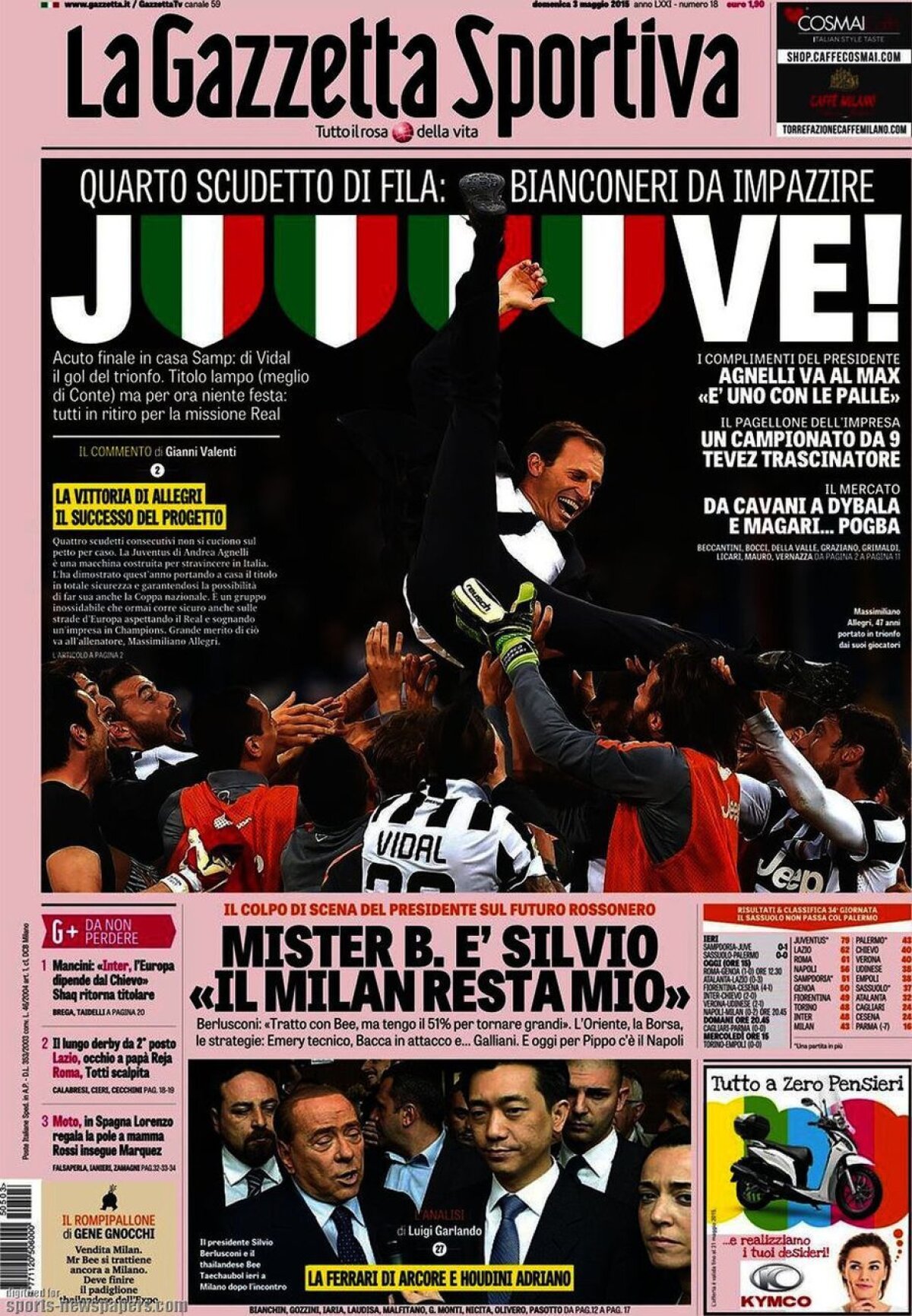 Ce scriu azi ziarele de sport din lume (3 mai 2015)