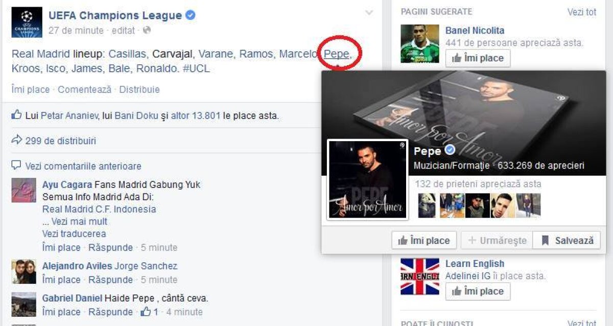 Gafă colosală a celor de la UEFA înainte de Juve-Real » Avem un român în Ligă: Pepe, titularizat de Ancelotti! :D