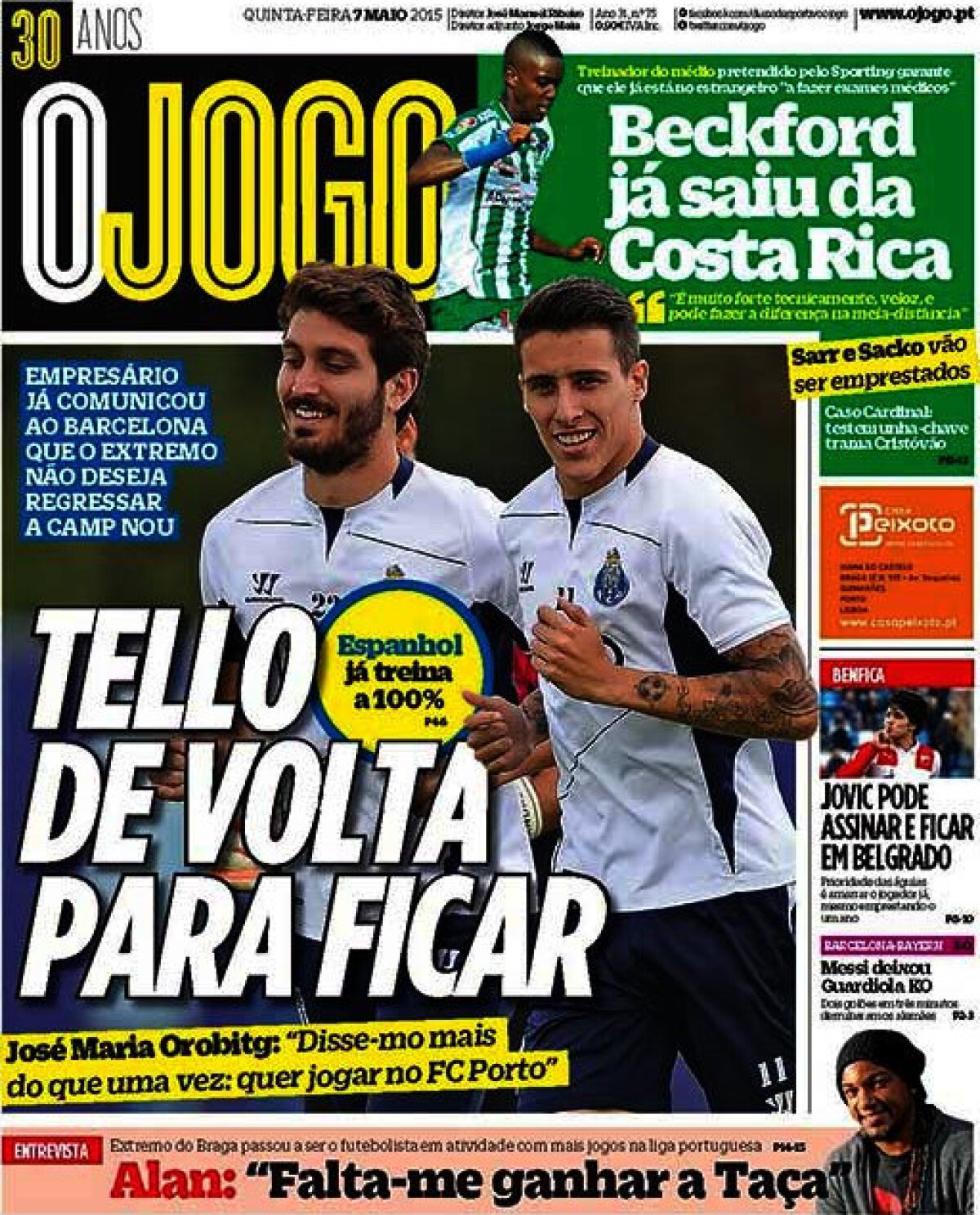 Ce scriu azi ziarele de sport din lume (7 mai 2015)