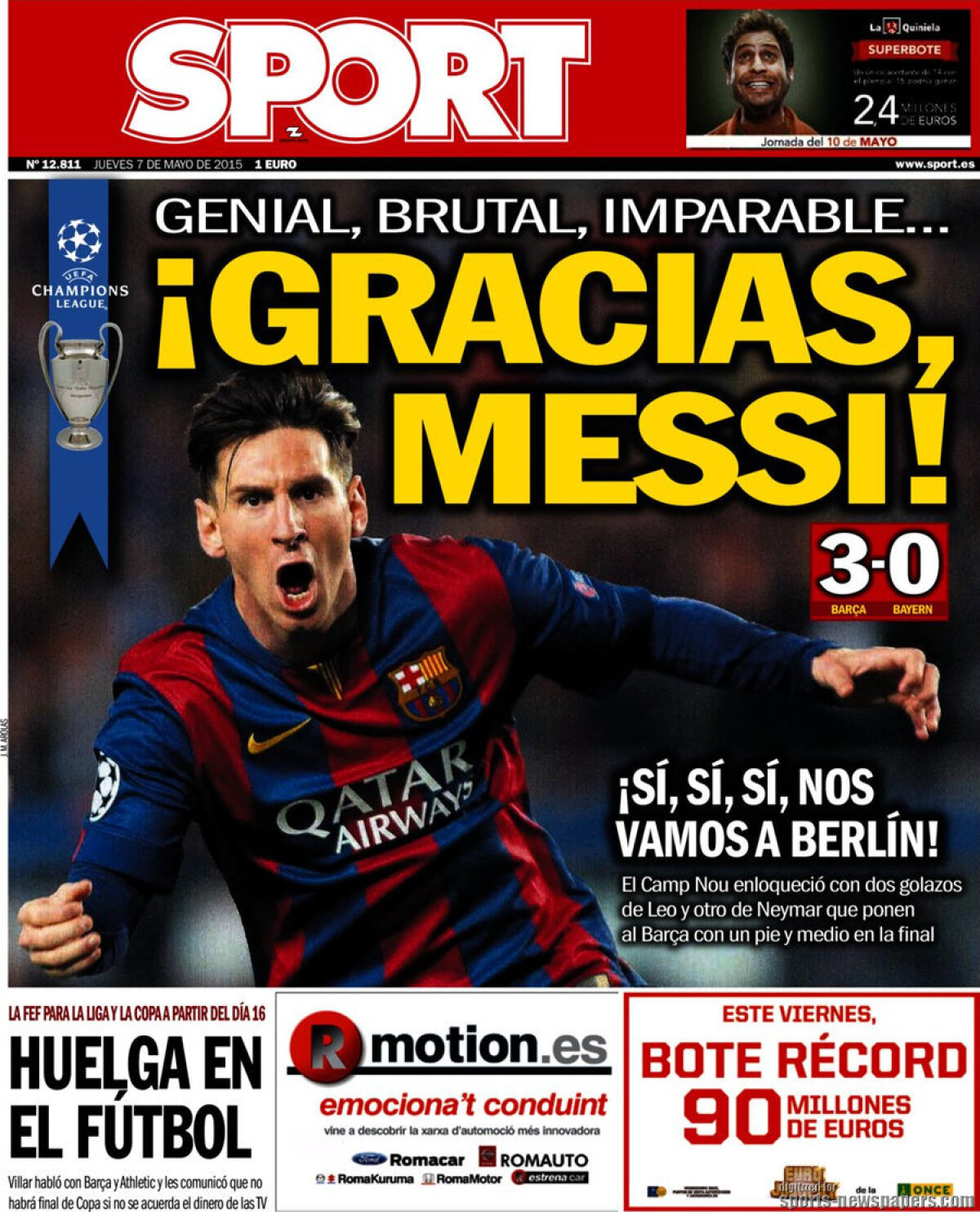 Ce scriu azi ziarele de sport din lume (7 mai 2015)