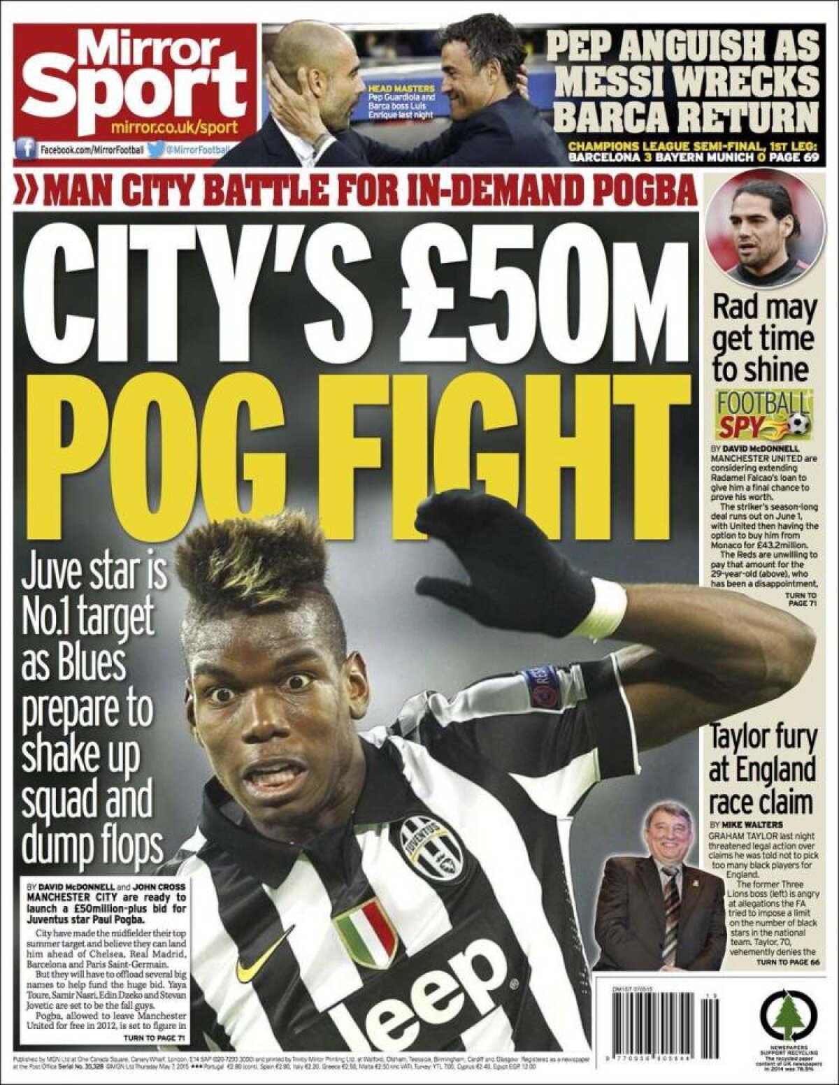 Ce scriu azi ziarele de sport din lume (8 mai 2015)