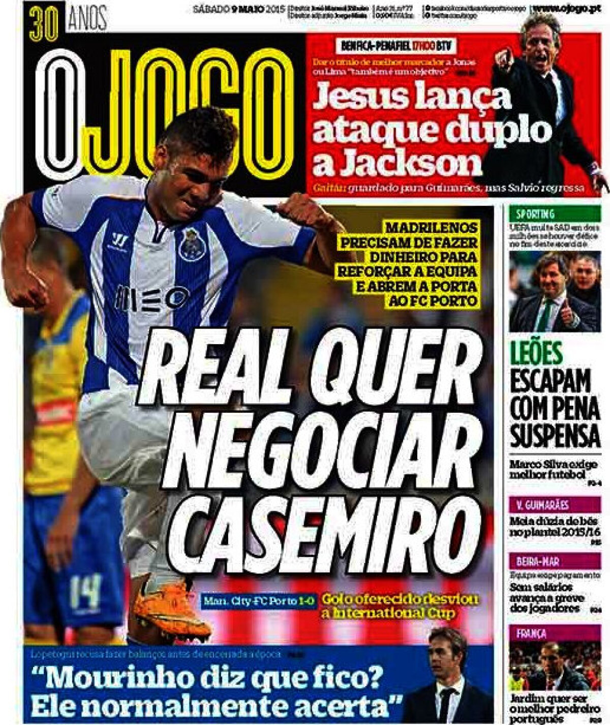 Ce scriu azi ziarele de sport din lume (9 mai 2015)