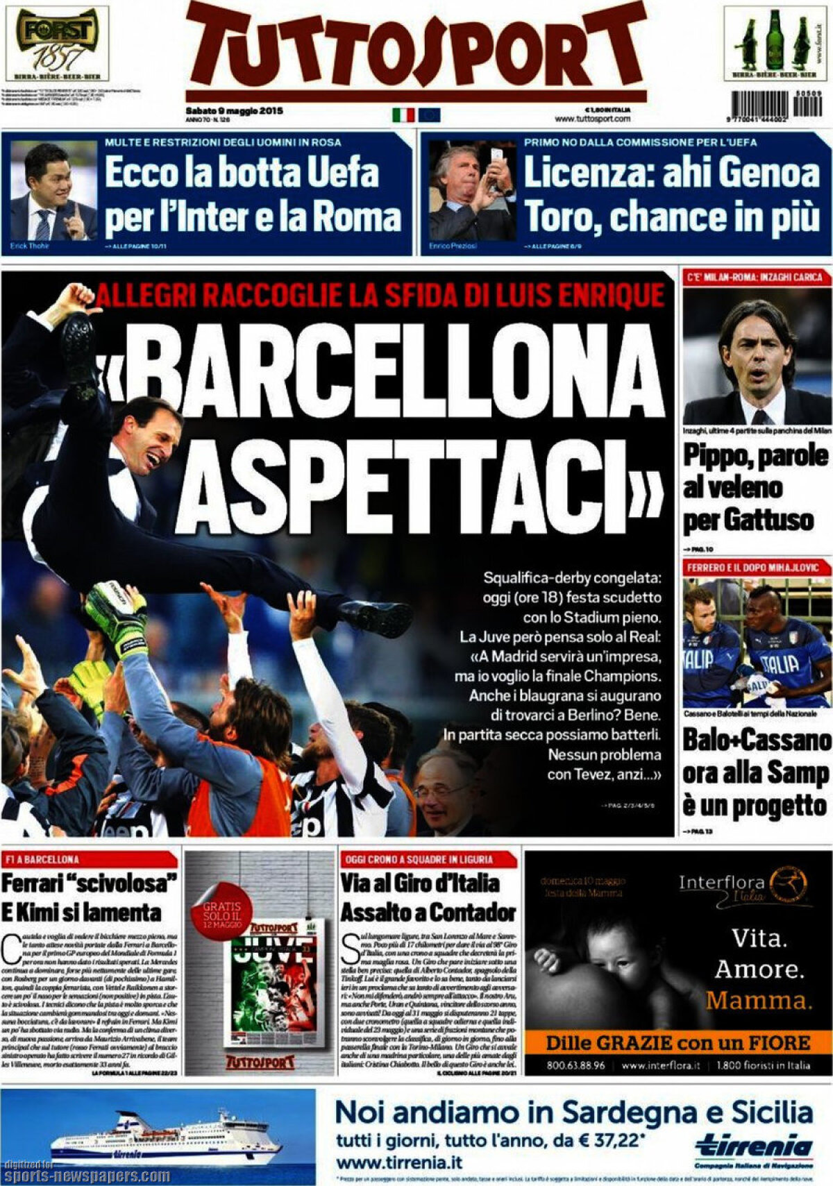 Ce scriu azi ziarele de sport din lume (9 mai 2015)