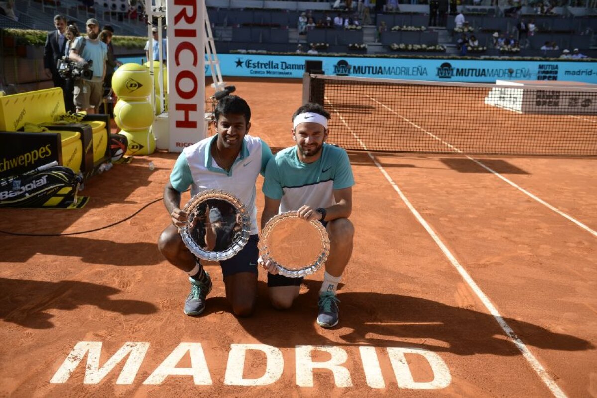 FOTO Victoria carierei! Florin Mergea și Rohan Bopanna au cîștigat finala de la Madrid