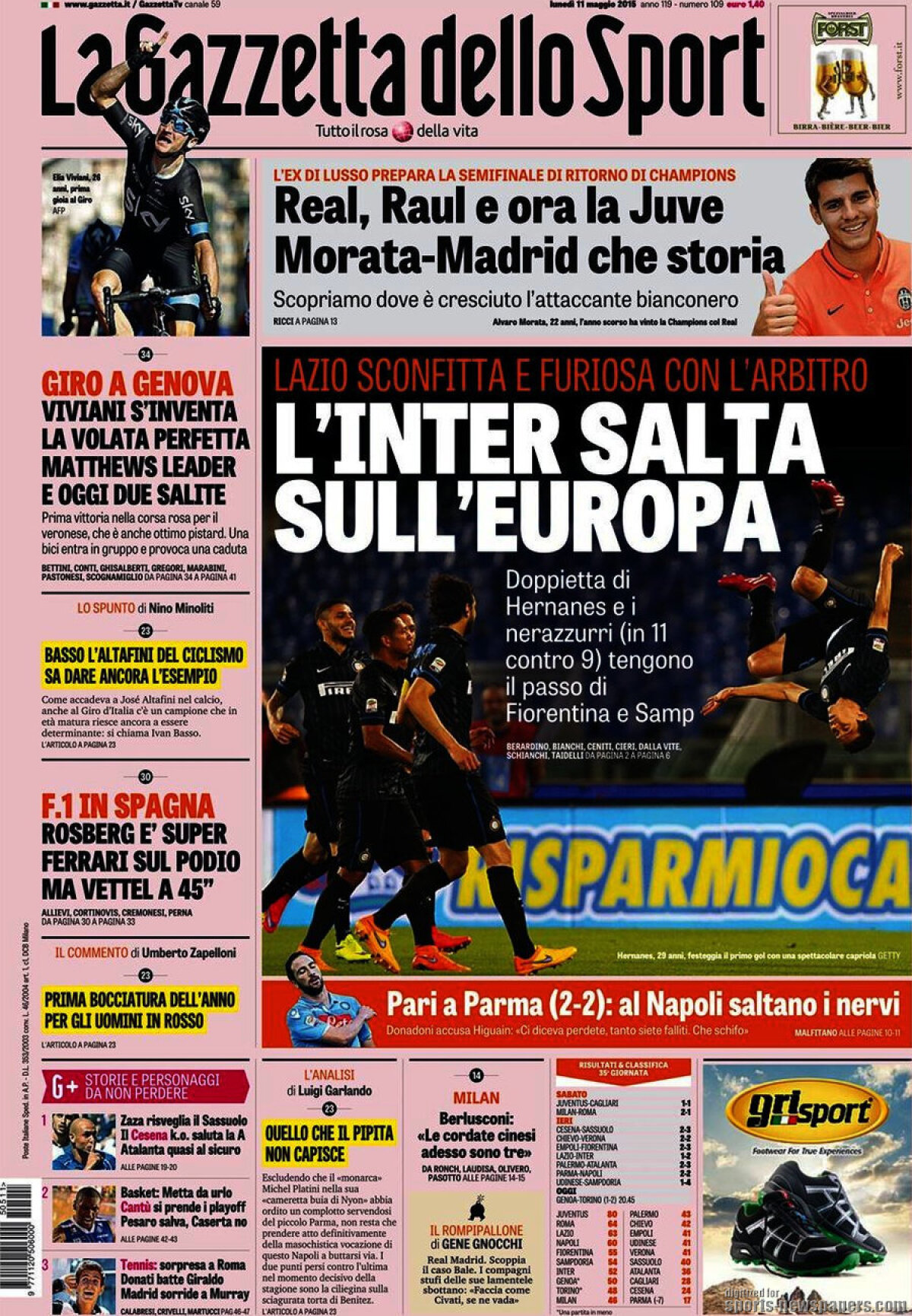 Ce scriu azi ziarele de sport din lume (11 mai 2015)