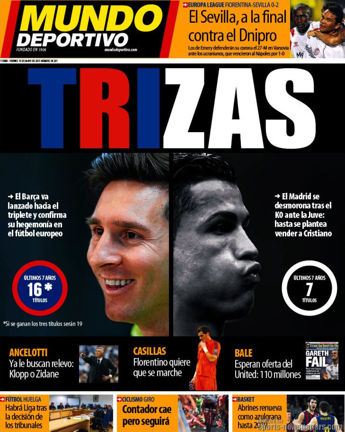 Ce scriu azi ziarele de sport din Europa (15 mai 2015)