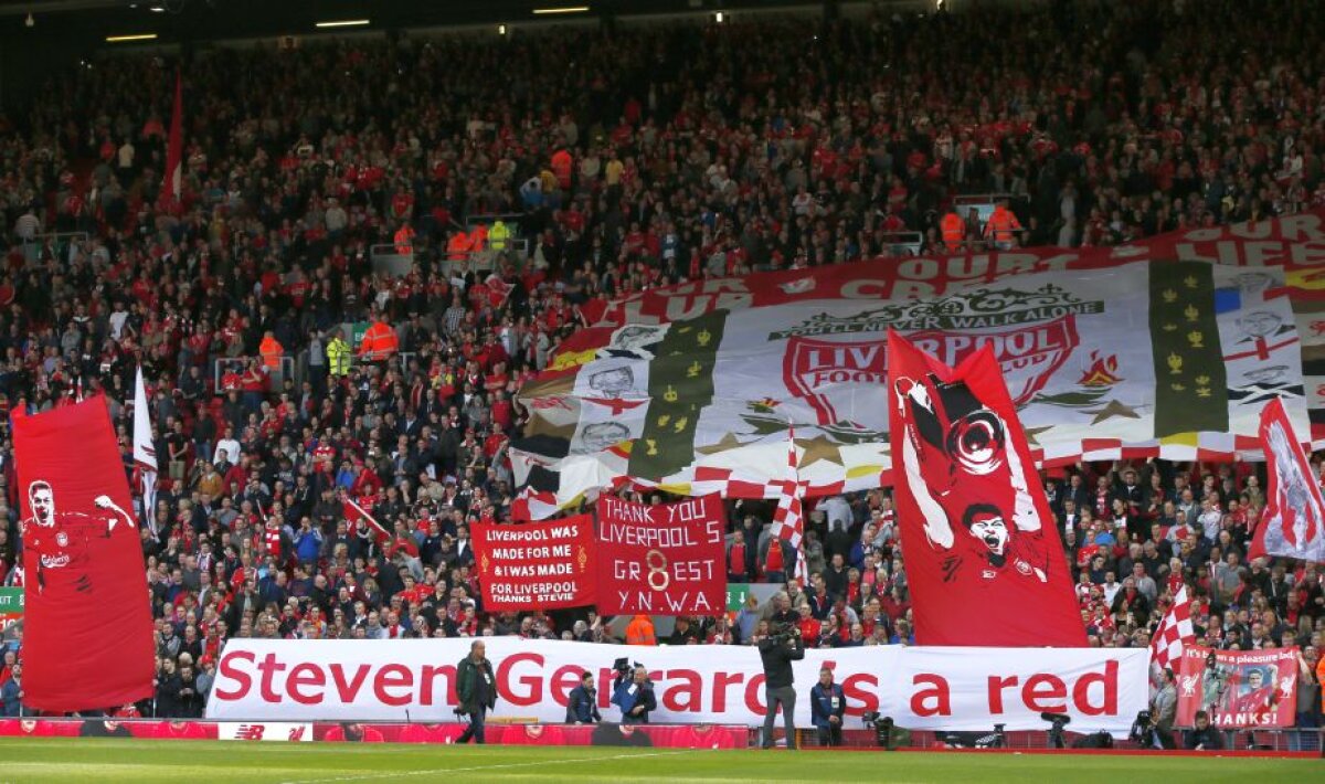 VIDEO şi FOTO Clipa istorică a venit: Gerrard și-a luat la revedere de la fanii lui Liverpool! Cele mai tari imagini de la ultimul meci pe Anfield pentru legendarul căpitan