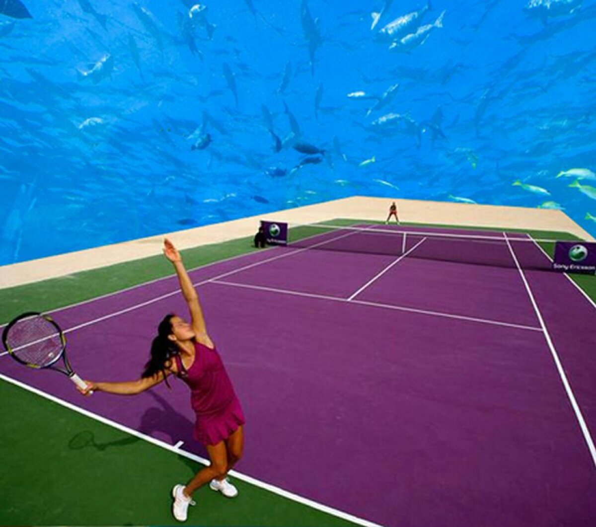 GALERIE FOTO Invovația începutului de secol » Imagini incredibile: unde se va juca tenis în Dubai