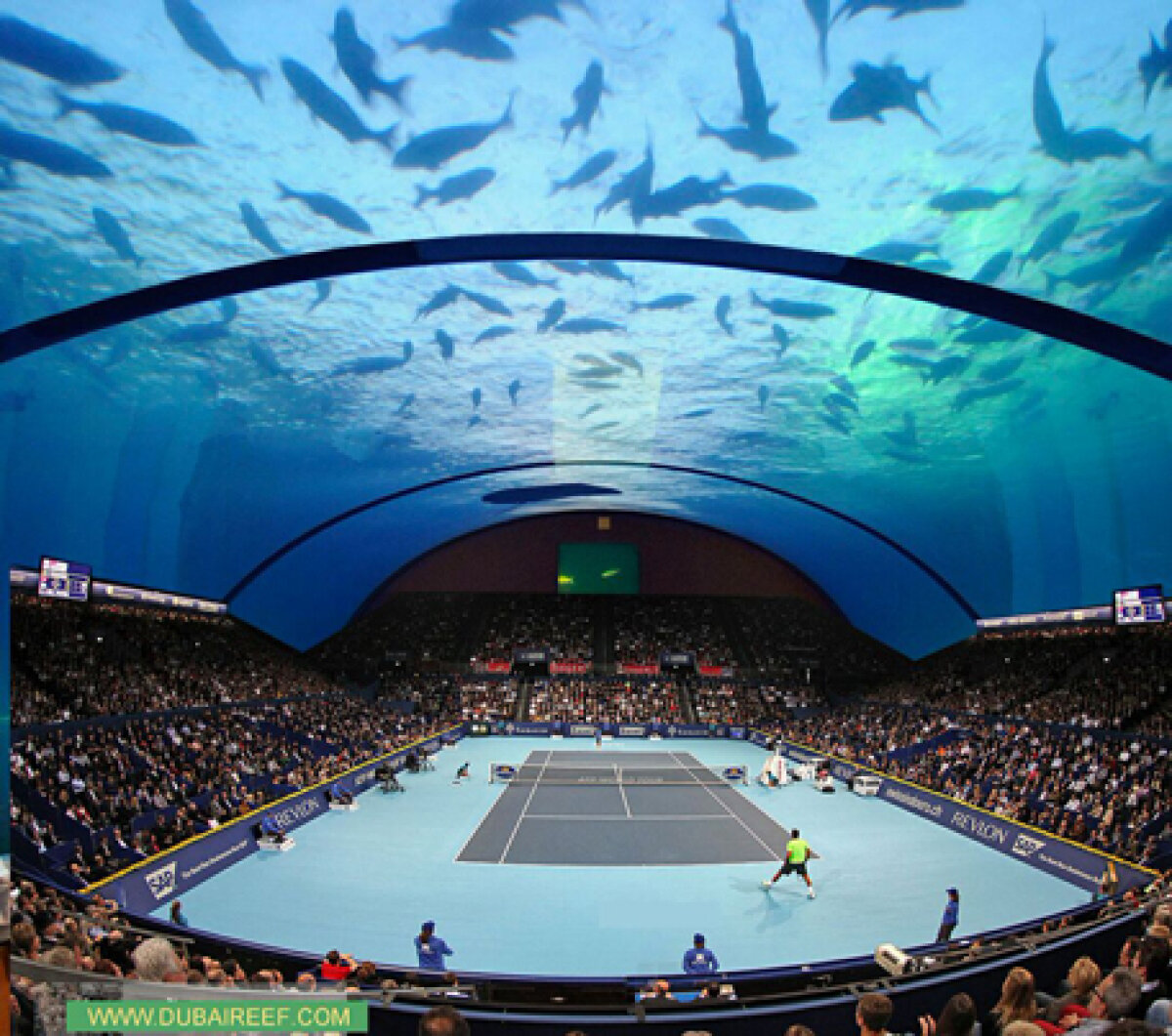 GALERIE FOTO Invovația începutului de secol » Imagini incredibile: unde se va juca tenis în Dubai
