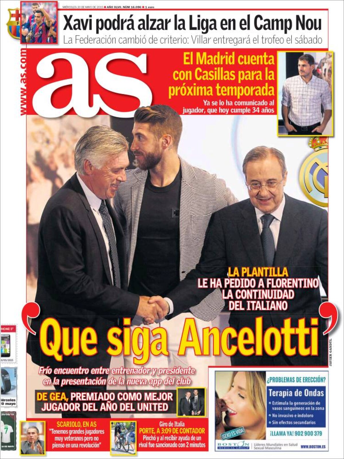 Ce scriu azi ziarele de sport din Europa (20 mai 2015)