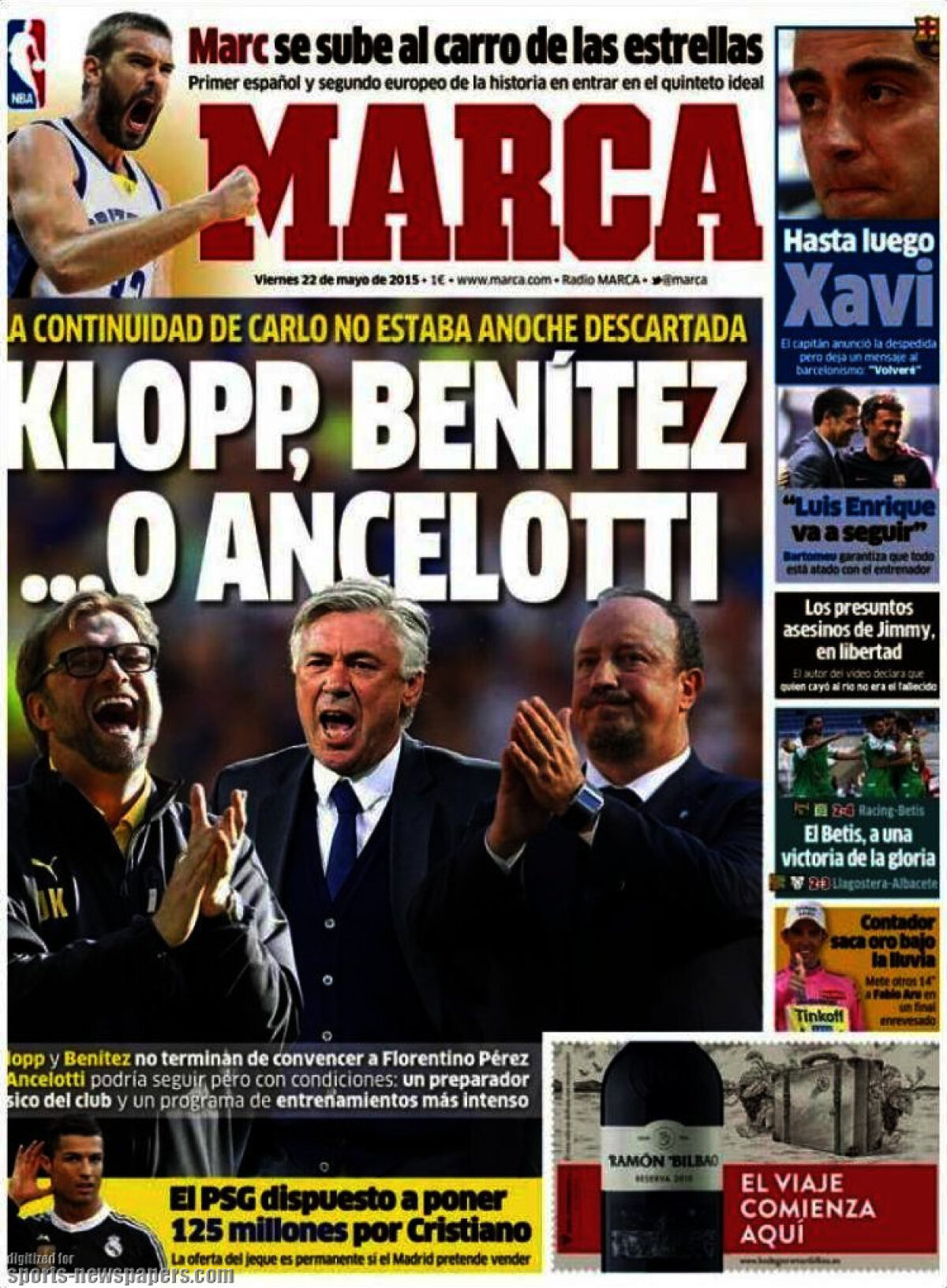 Ce scriu azi ziarele de sport din lume (22 mai 2015)