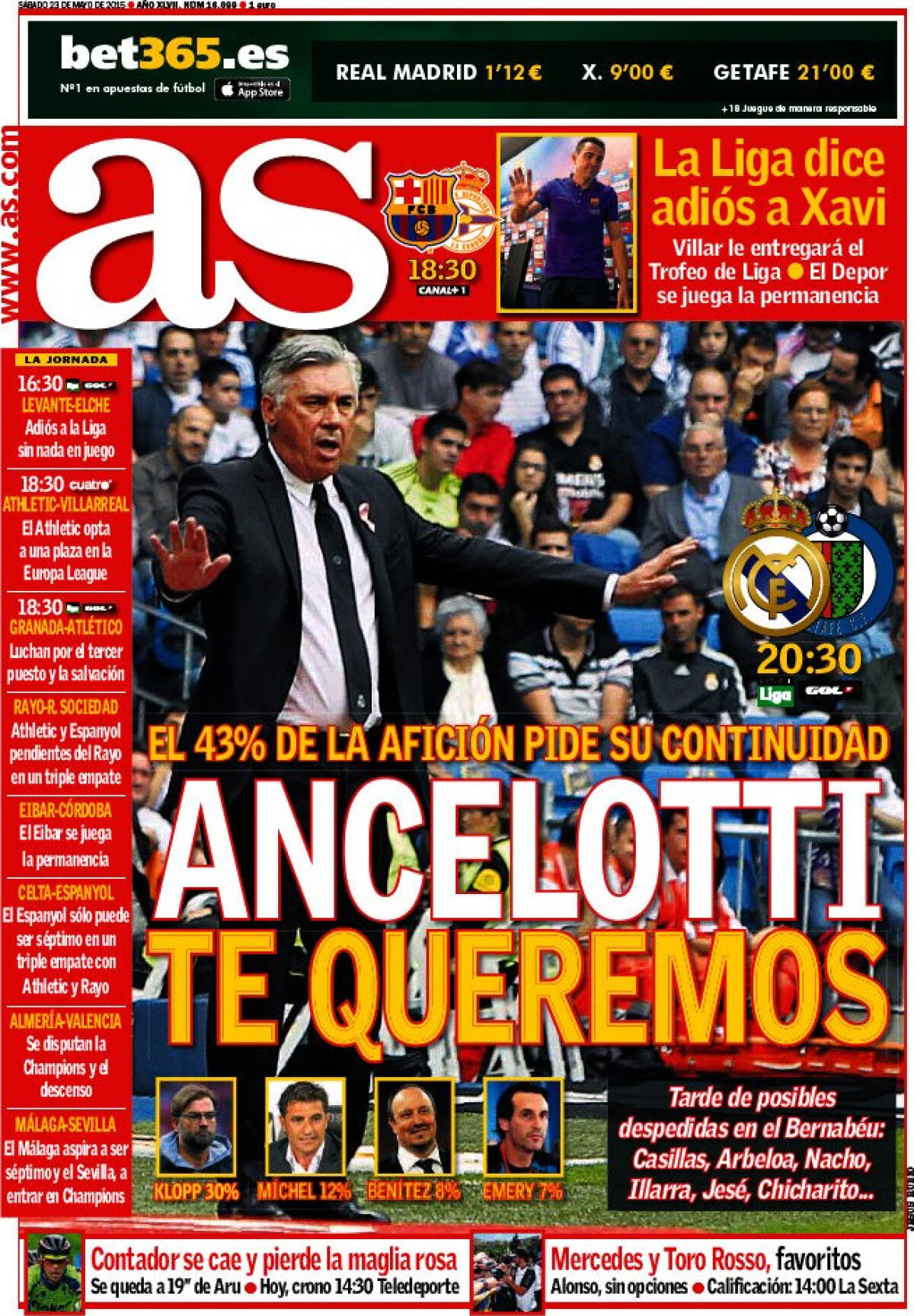 Ce scriu azi ziarele de sport din lume (23 mai 2015)