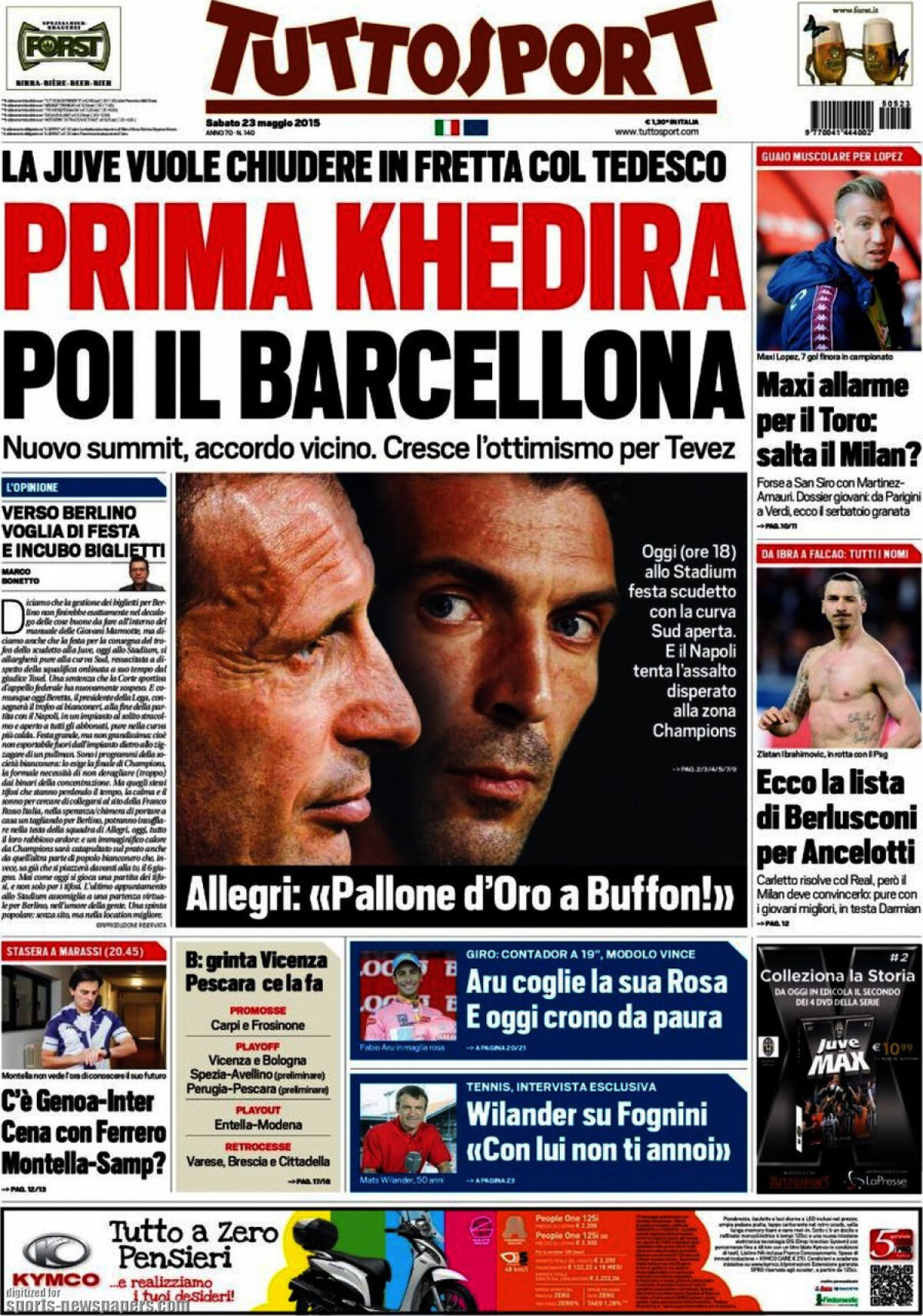 Ce scriu azi ziarele de sport din lume (23 mai 2015)