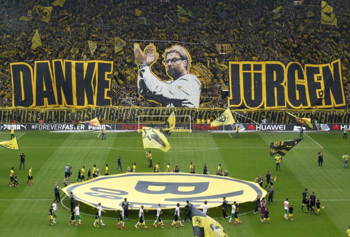 VIDEO şi FOTO "Danke, Jurgen" » Coregrafie 3D spectaculoasă realizată de fanii Borussiei Dortmund pentru Klopp