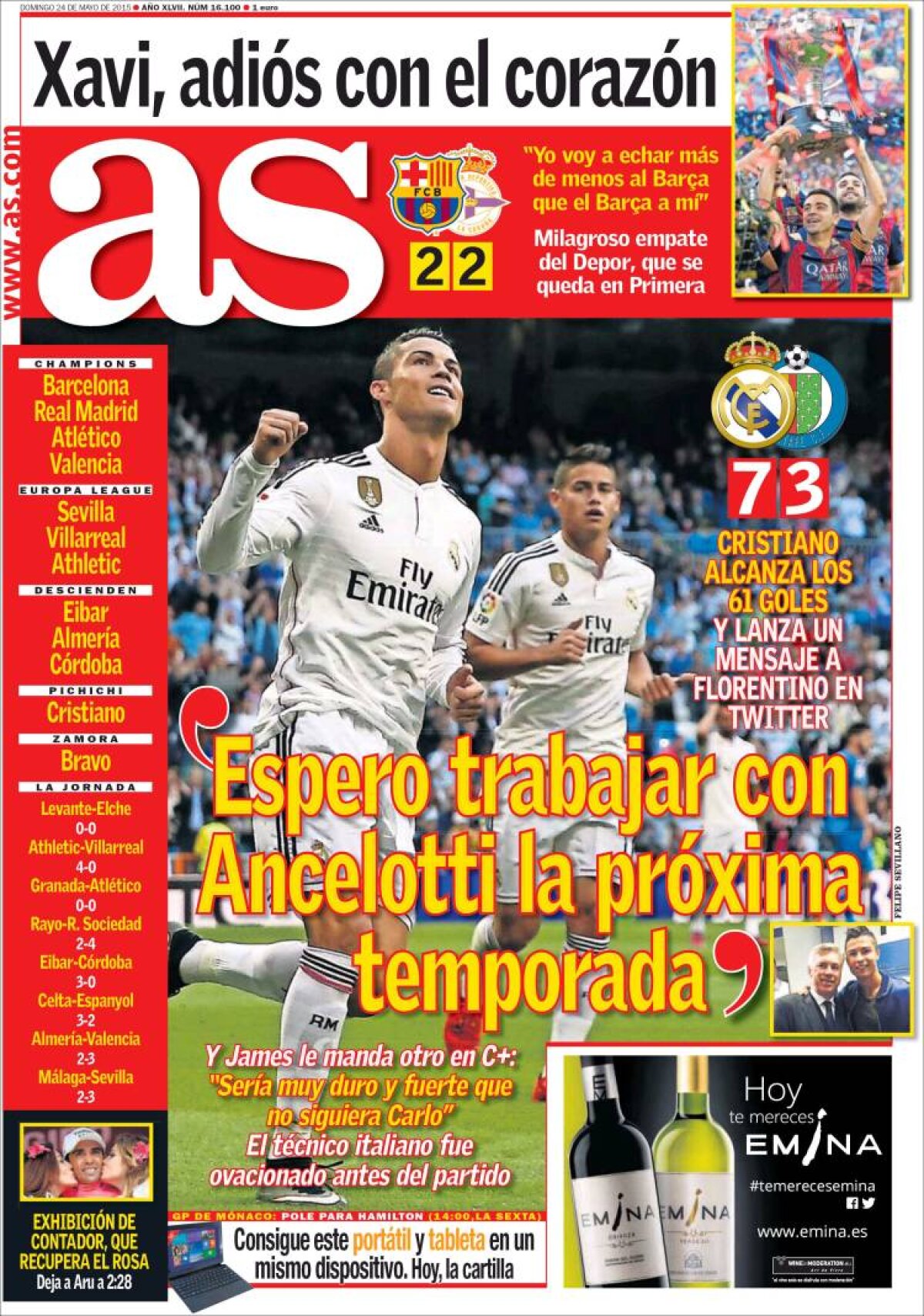 Ce scriu azi ziarele de sport din lume (24 mai 2015)