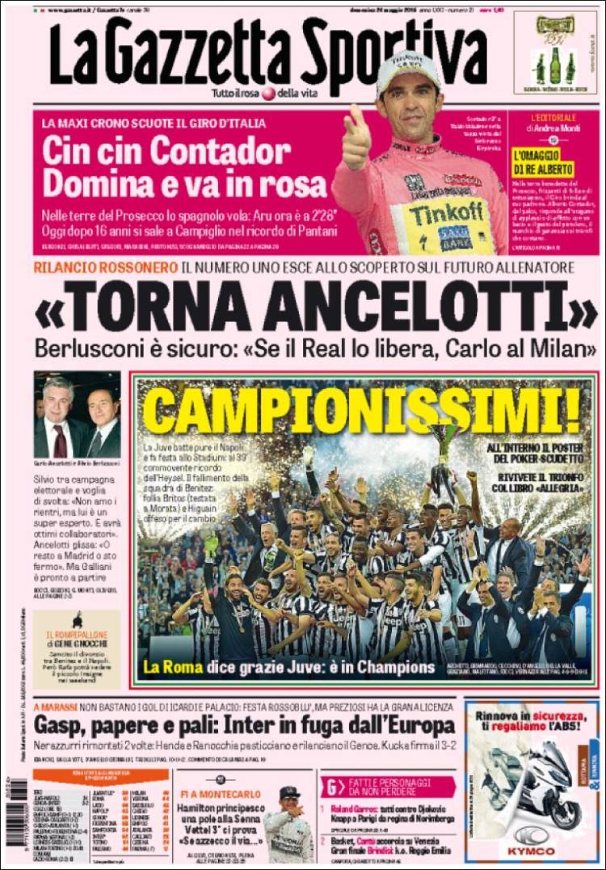 Ce scriu azi ziarele de sport din lume (24 mai 2015)