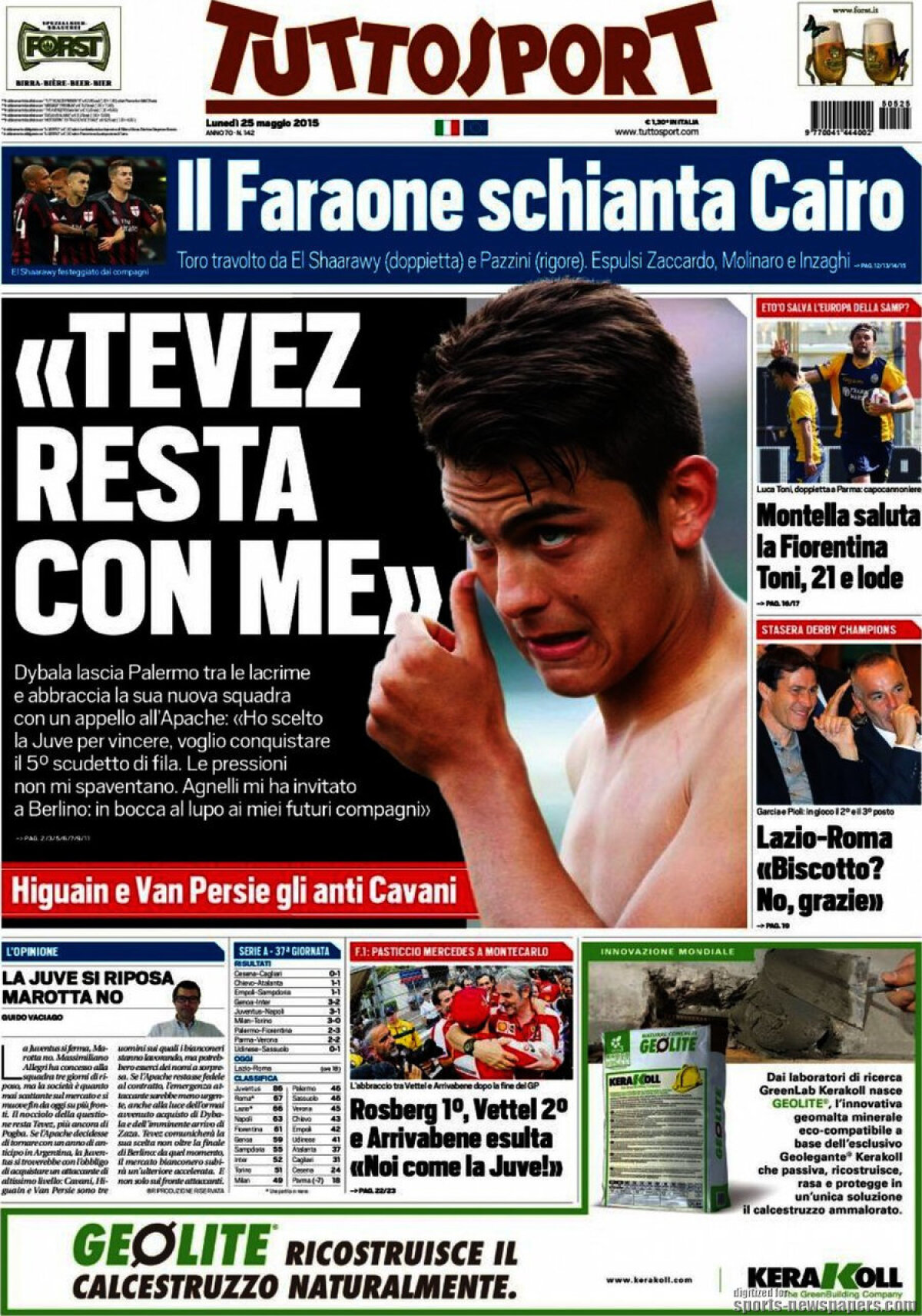 Ce scriu azi ziarele de sport din lume (25 mai 2015)