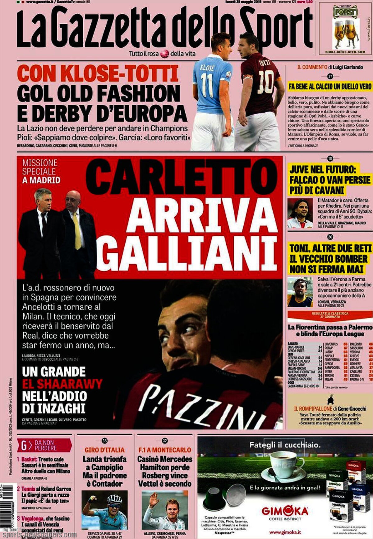 Ce scriu azi ziarele de sport din lume (25 mai 2015)