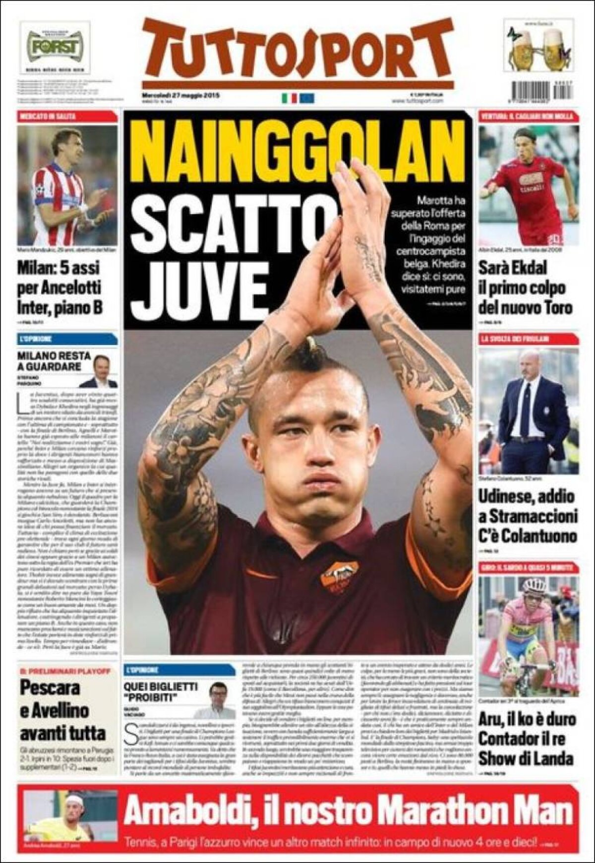 Ce scriu azi ziarele de sport din lume (27 mai 2015)