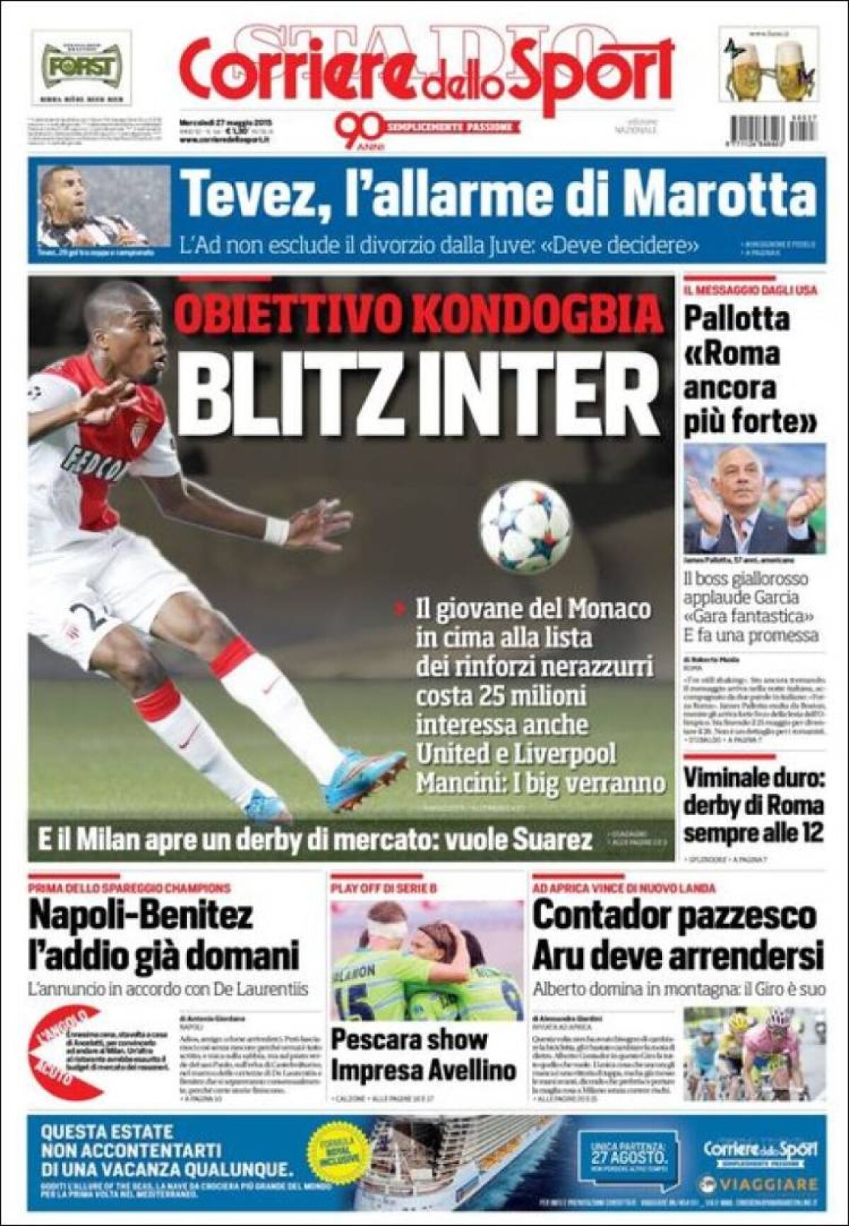 Ce scriu azi ziarele de sport din lume (27 mai 2015)