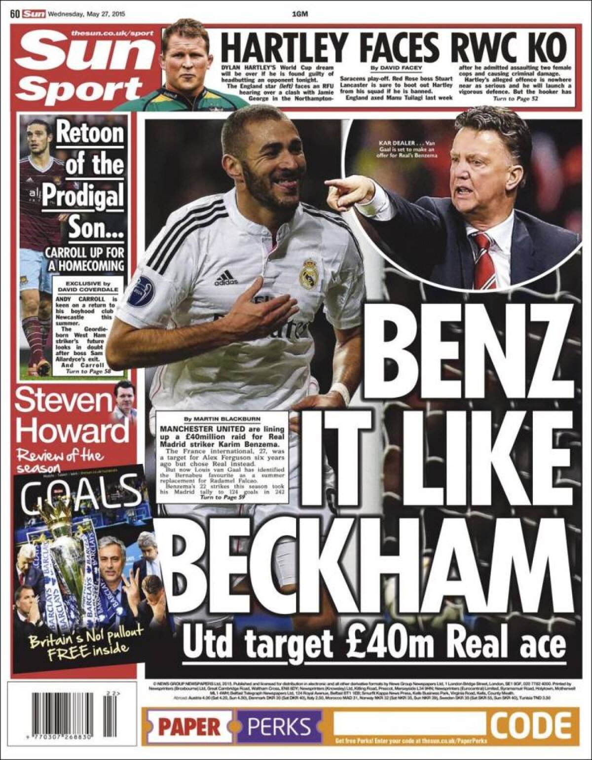 Ce scriu azi ziarele de sport din lume (27 mai 2015)