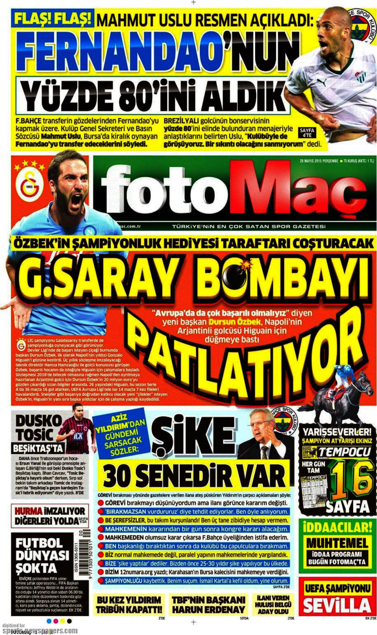 Ce scriu azi ziarele de sport din lume (28 mai 2015)