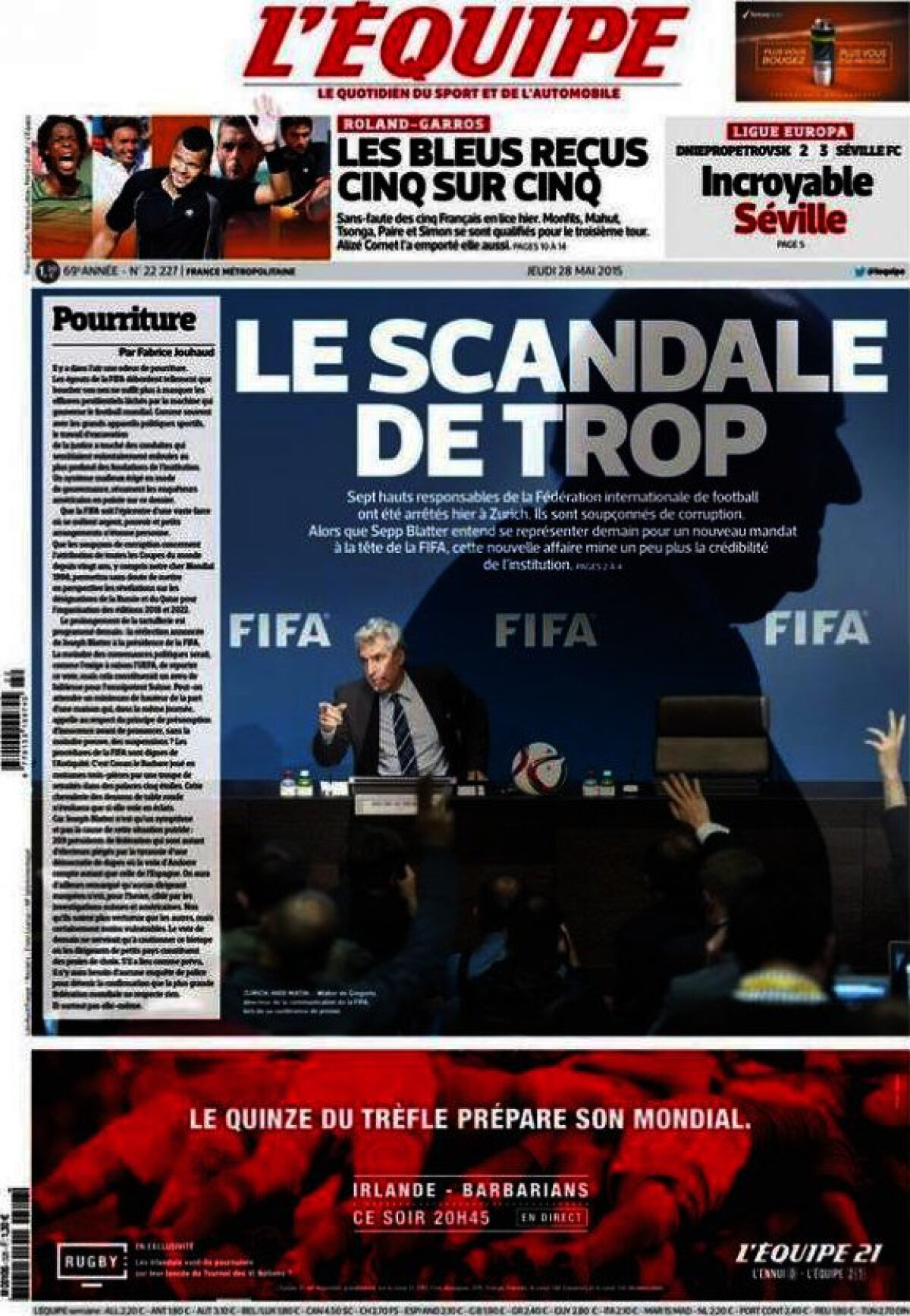 Ce scriu azi ziarele de sport din lume (28 mai 2015)