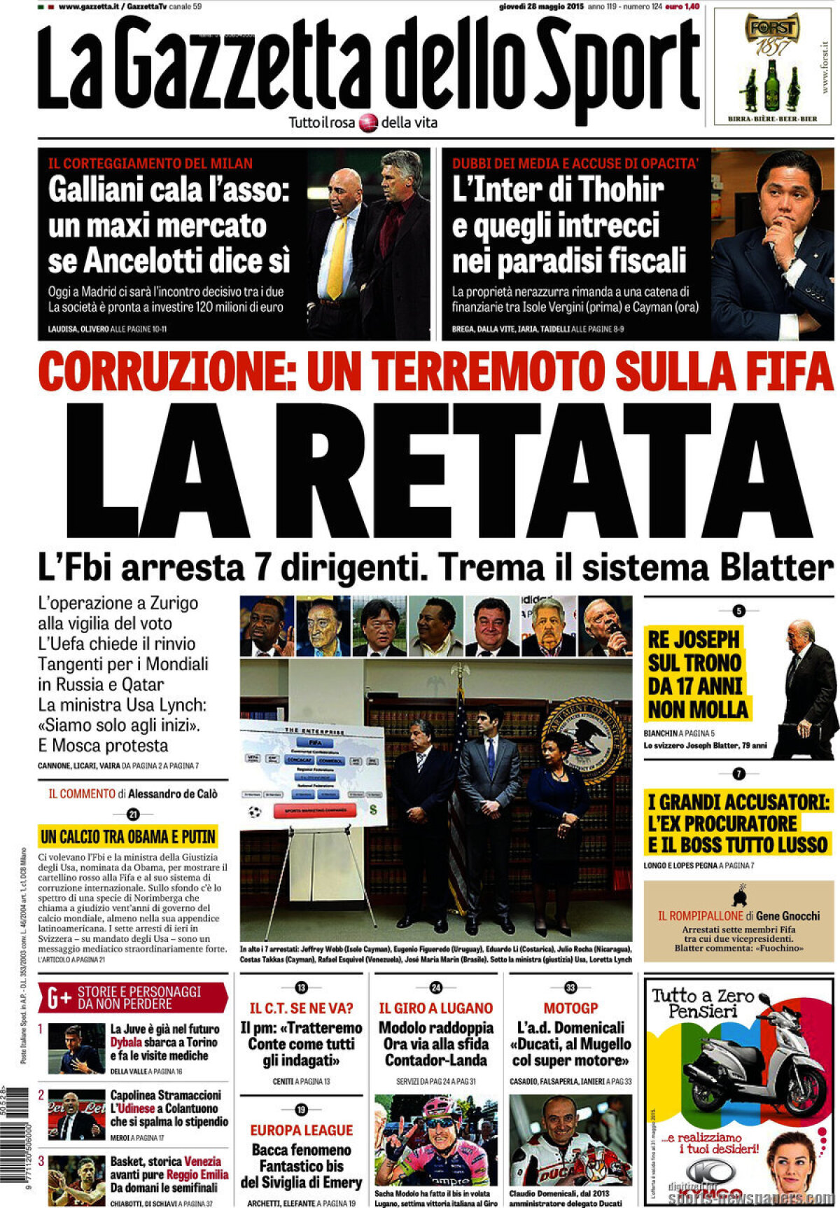 Ce scriu azi ziarele de sport din lume (28 mai 2015)