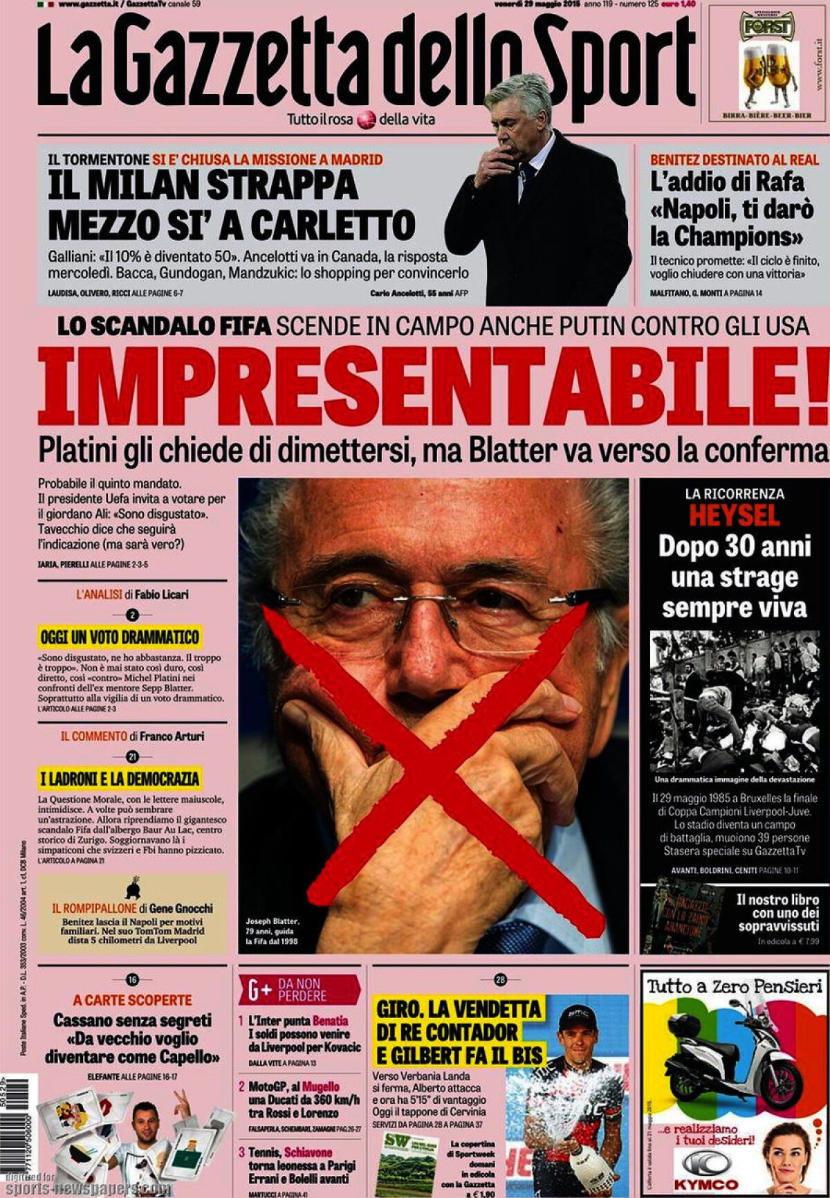 Ce scriu azi ziarele de sport din lume (29 mai 2015)