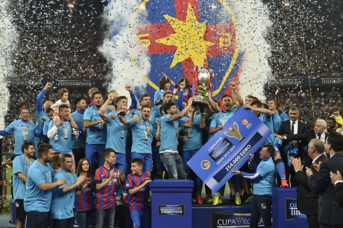 FOTO Tripla și tripleții » Moment special pentru Gâlcă la final! Așa au sărbătorit steliștii Cupa României