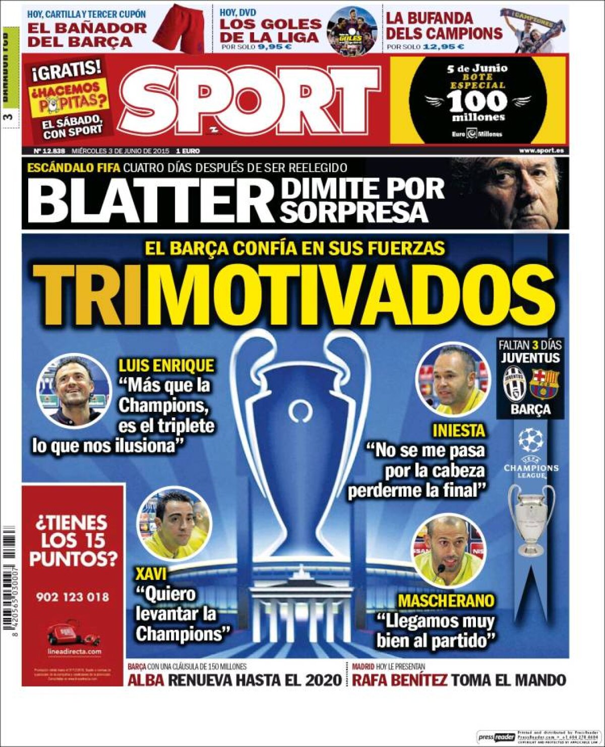 Ce scriu azi ziarele de sport din lume (3 iunie 2015)