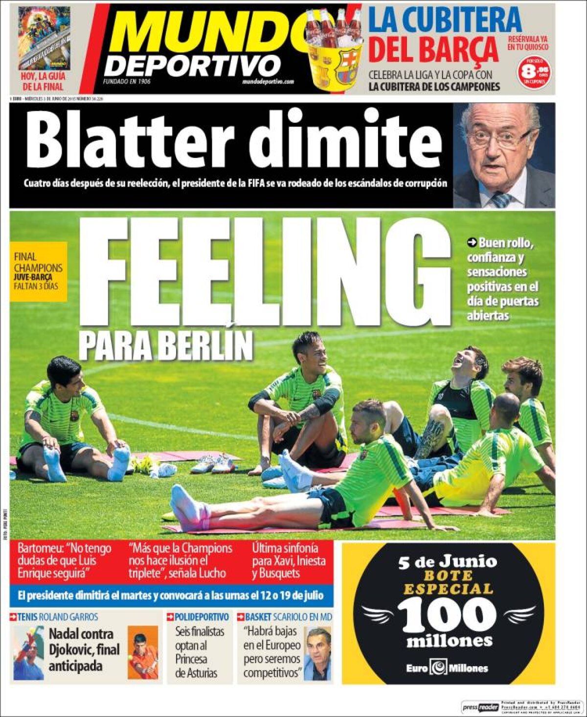 Ce scriu azi ziarele de sport din lume (3 iunie 2015)