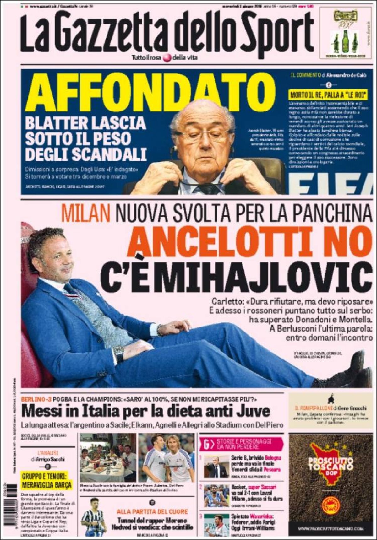 Ce scriu azi ziarele de sport din lume (3 iunie 2015)