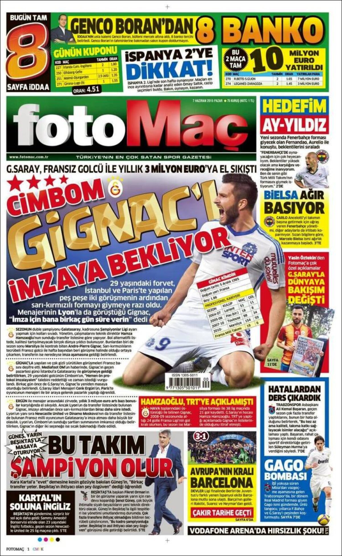 Ce scriu azi ziarele de sport din lume (7 iunie 2015)