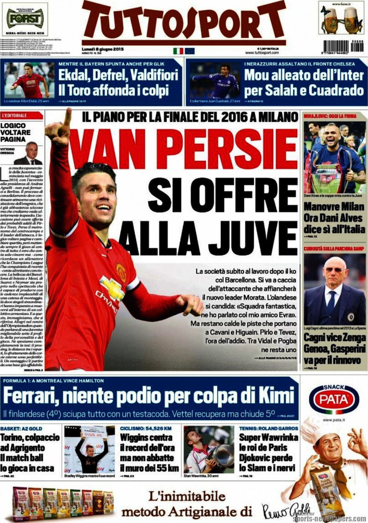 Ce scriu azi ziarele de sport din lume (8 iunie 2015)