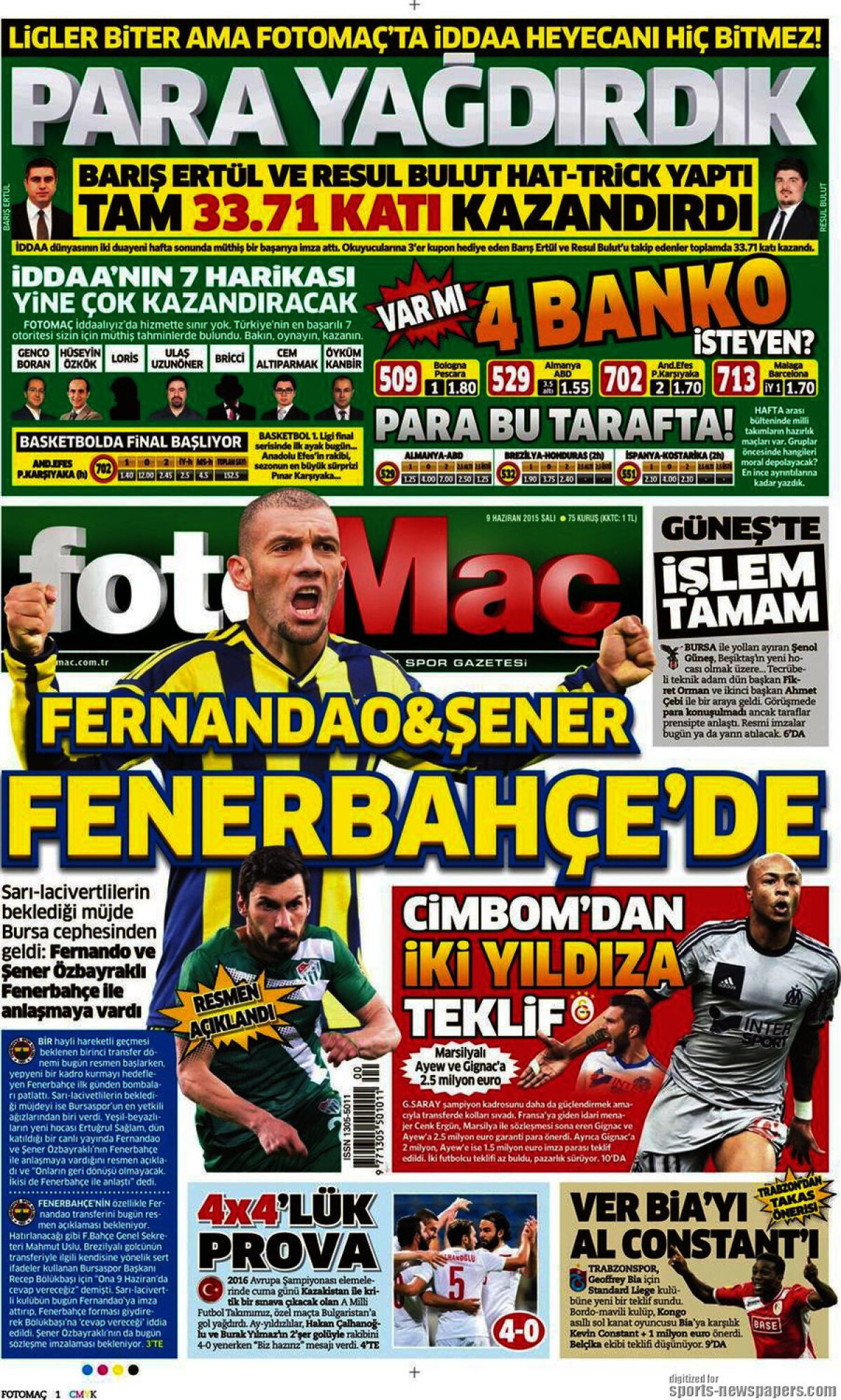 Ce scriu azi ziarele de sport din lume (9 iunie 2015)