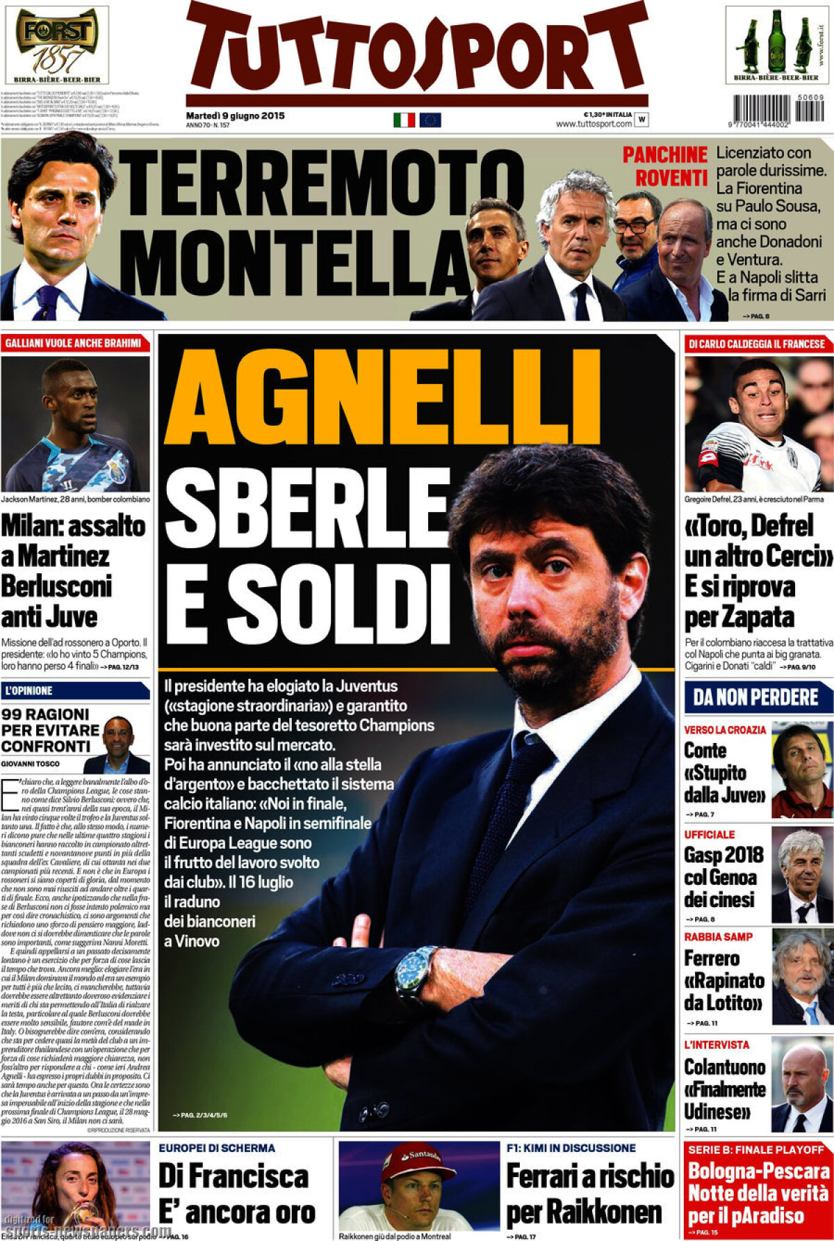 Ce scriu azi ziarele de sport din lume (9 iunie 2015)