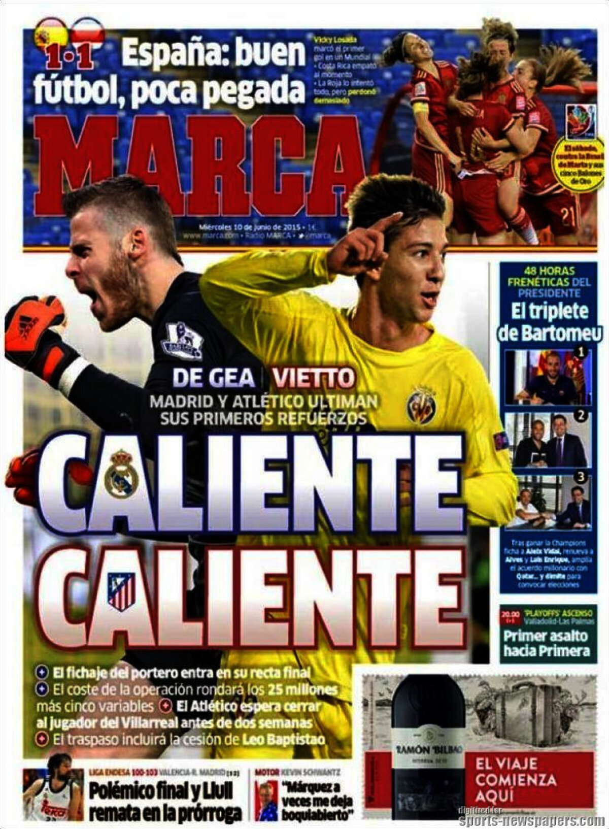 Ce scriu azi ziarele de sport din lume (10 iunie 2015)