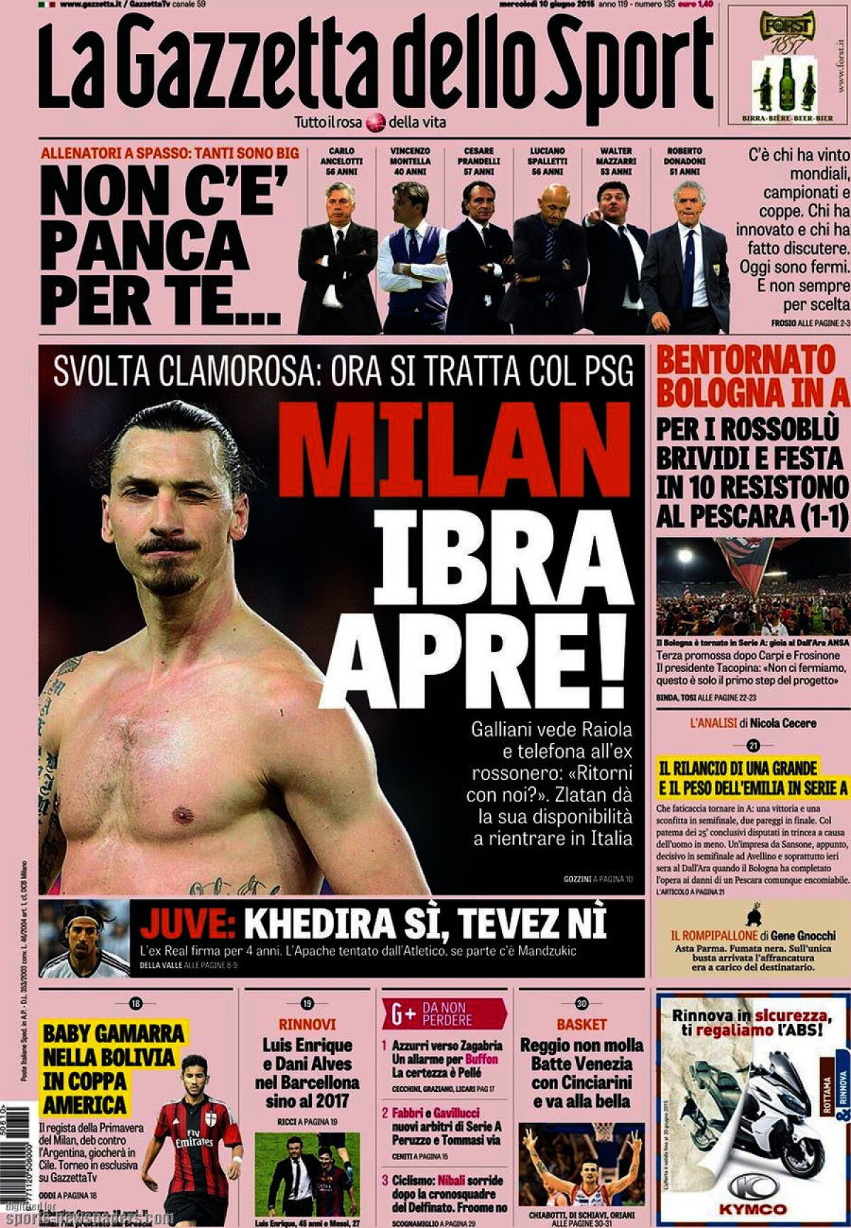 Ce scriu azi ziarele de sport din lume (10 iunie 2015)