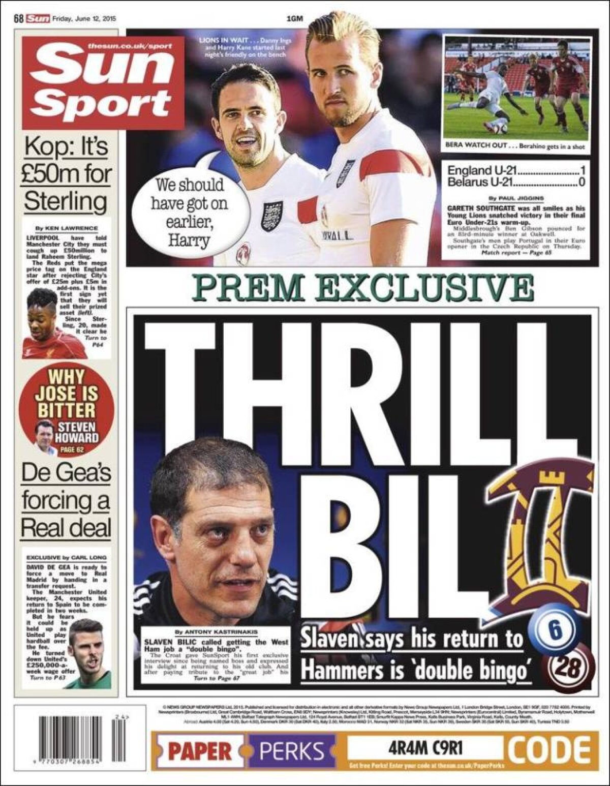 Ce scriu azi ziarele de sport din lume (12 iunie 2015)