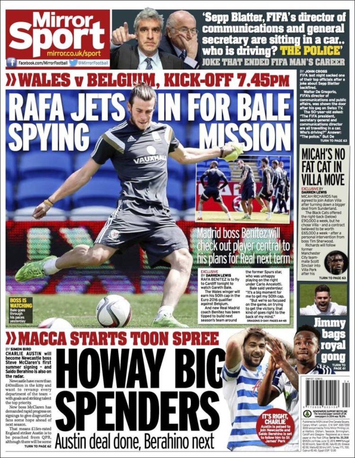 Ce scriu azi ziarele de sport din lume (12 iunie 2015)